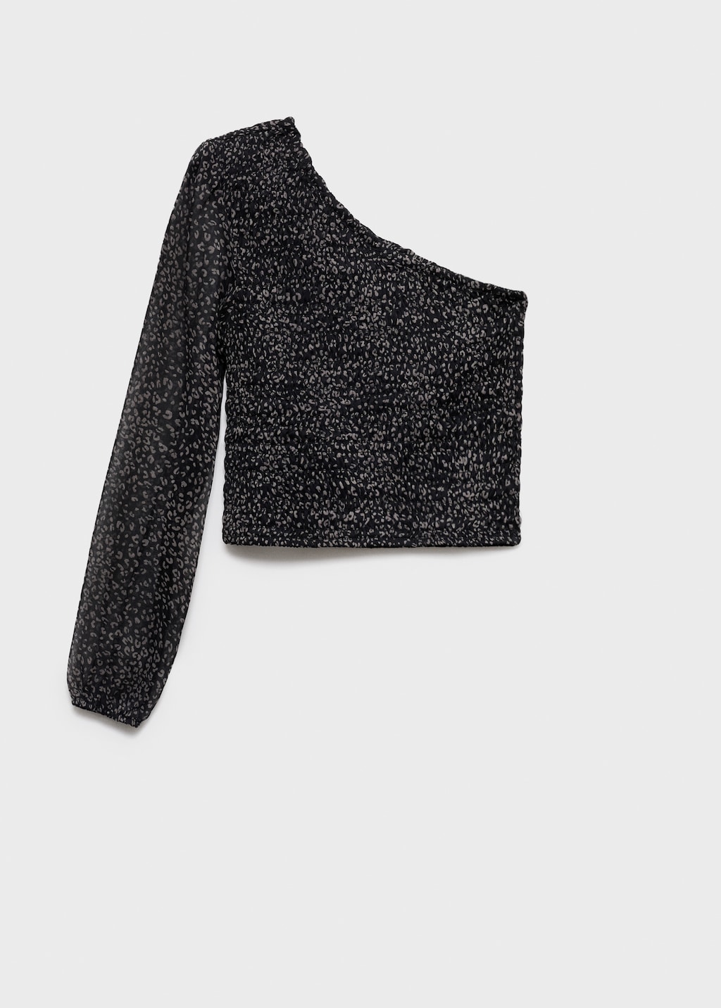 Asymmetrical leopard-print blouse