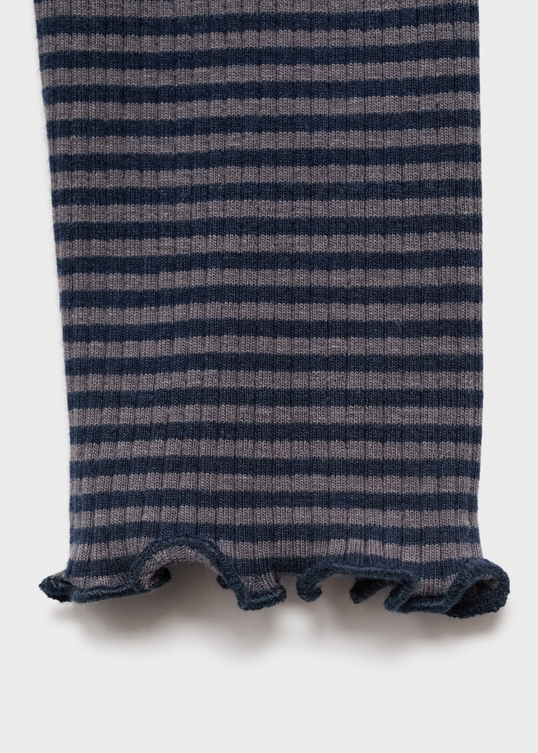 Scalloped hem striped t-shirt - Details of the article 0, Navy. Ref: 17016339-00.