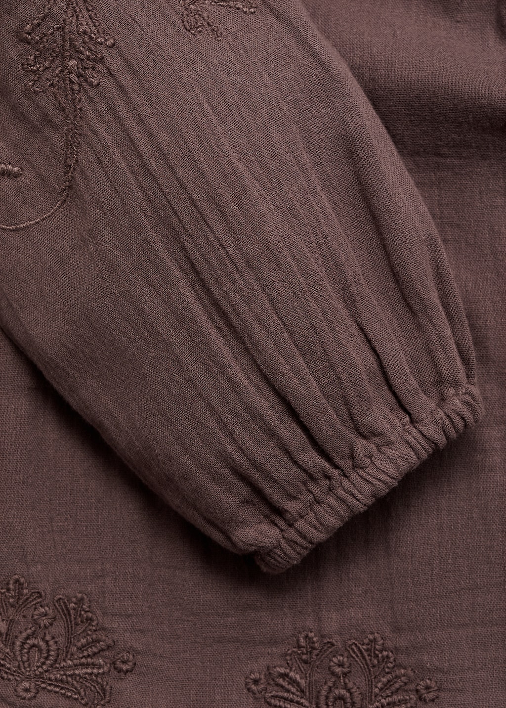 Ruffled embroidered blouse