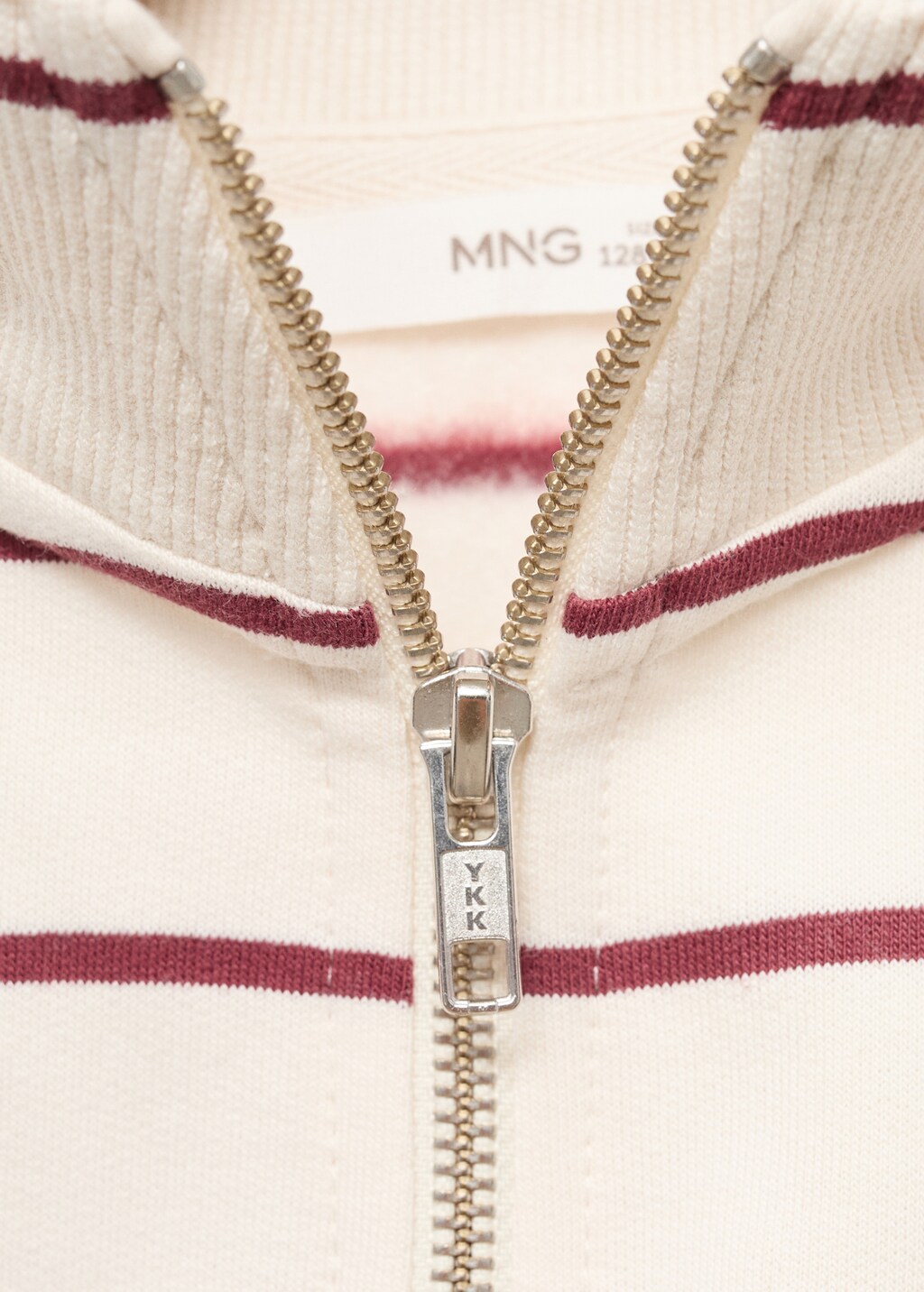 Striped sweatshirt with printed slogan