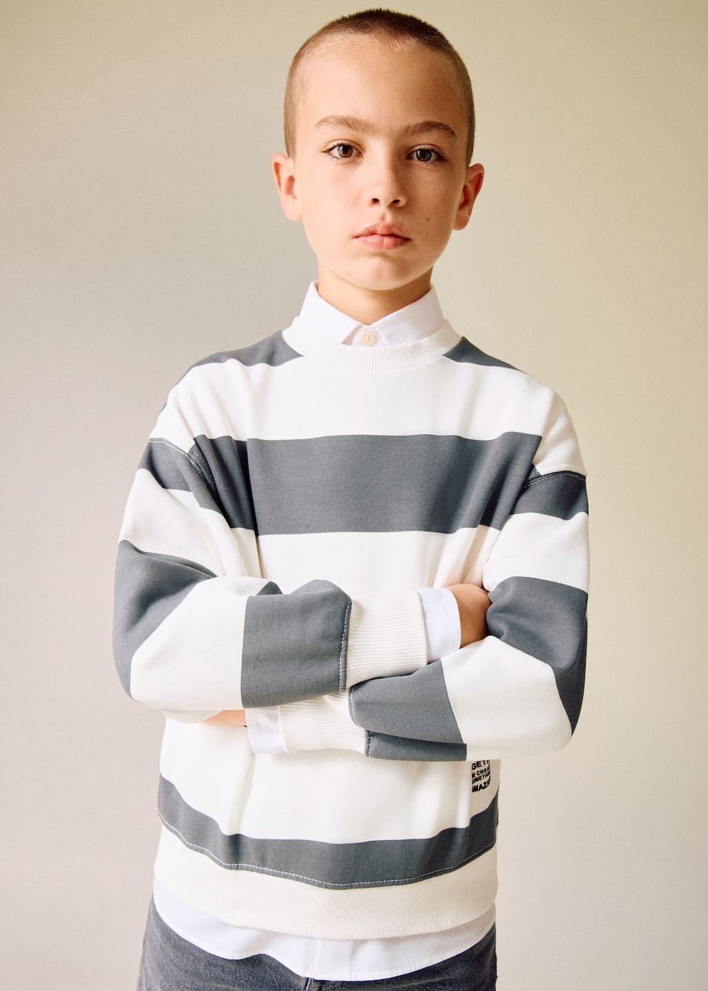 Striped cotton-blend sweatshirt