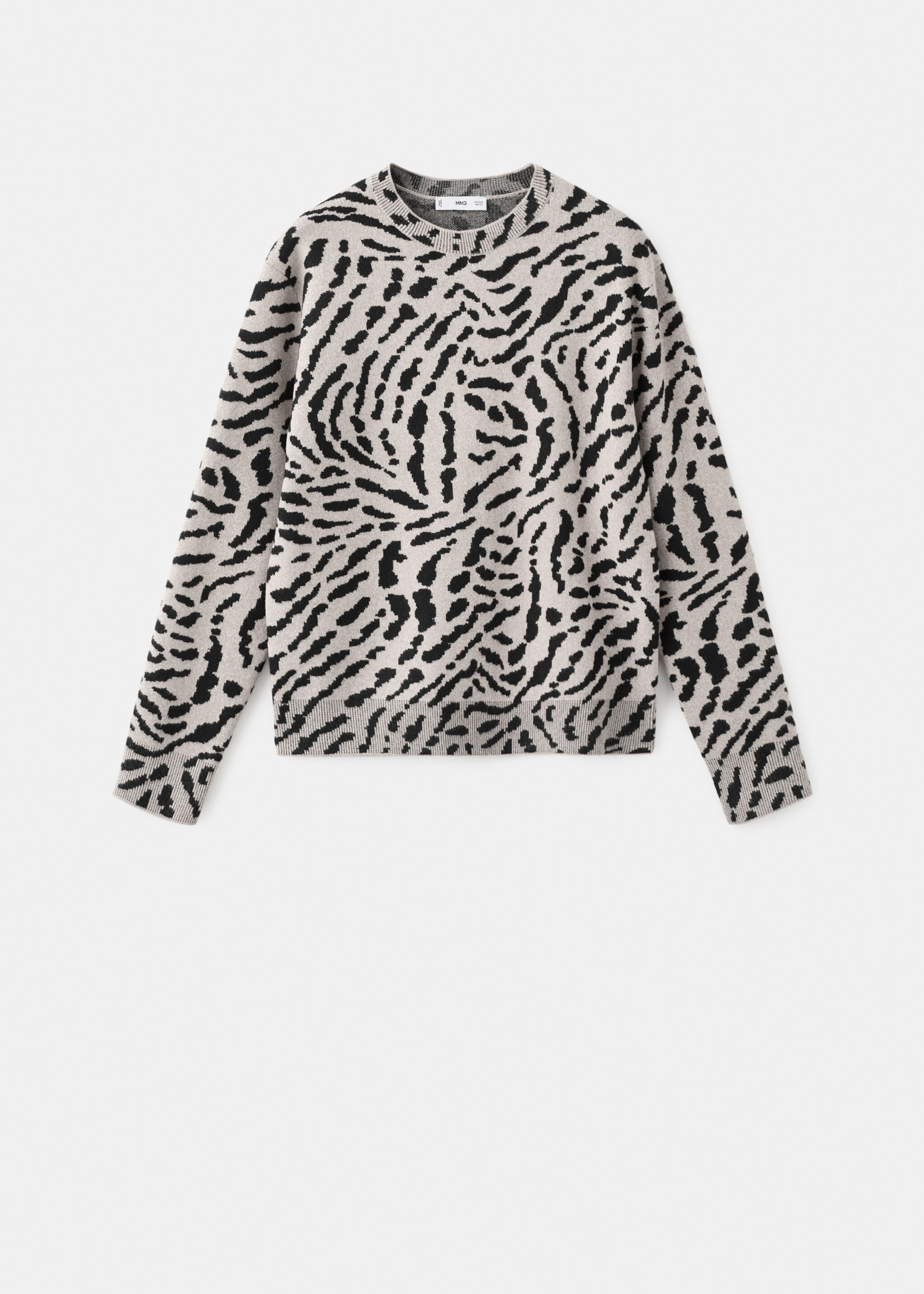 Animal-print knitted sweater - Article without model, Medium Brown. Ref: 17016350-00.