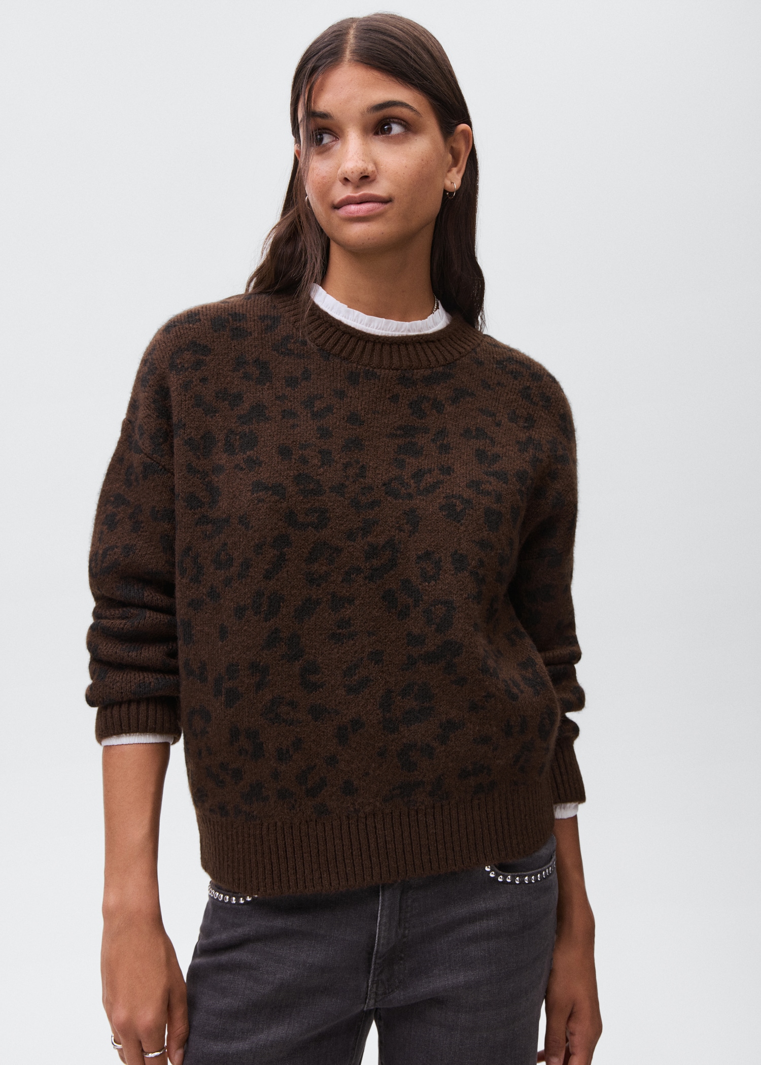 Pullover mit Leopardenmuster - Mittlere Ansicht