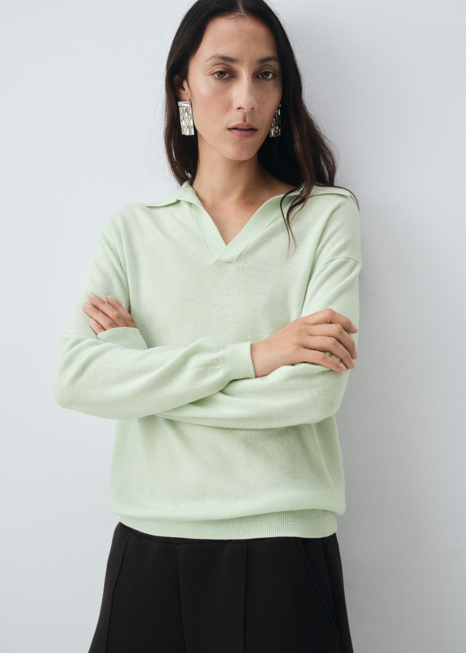 Jersey 100% lana cuello camisero - Detalle del artículo 1
