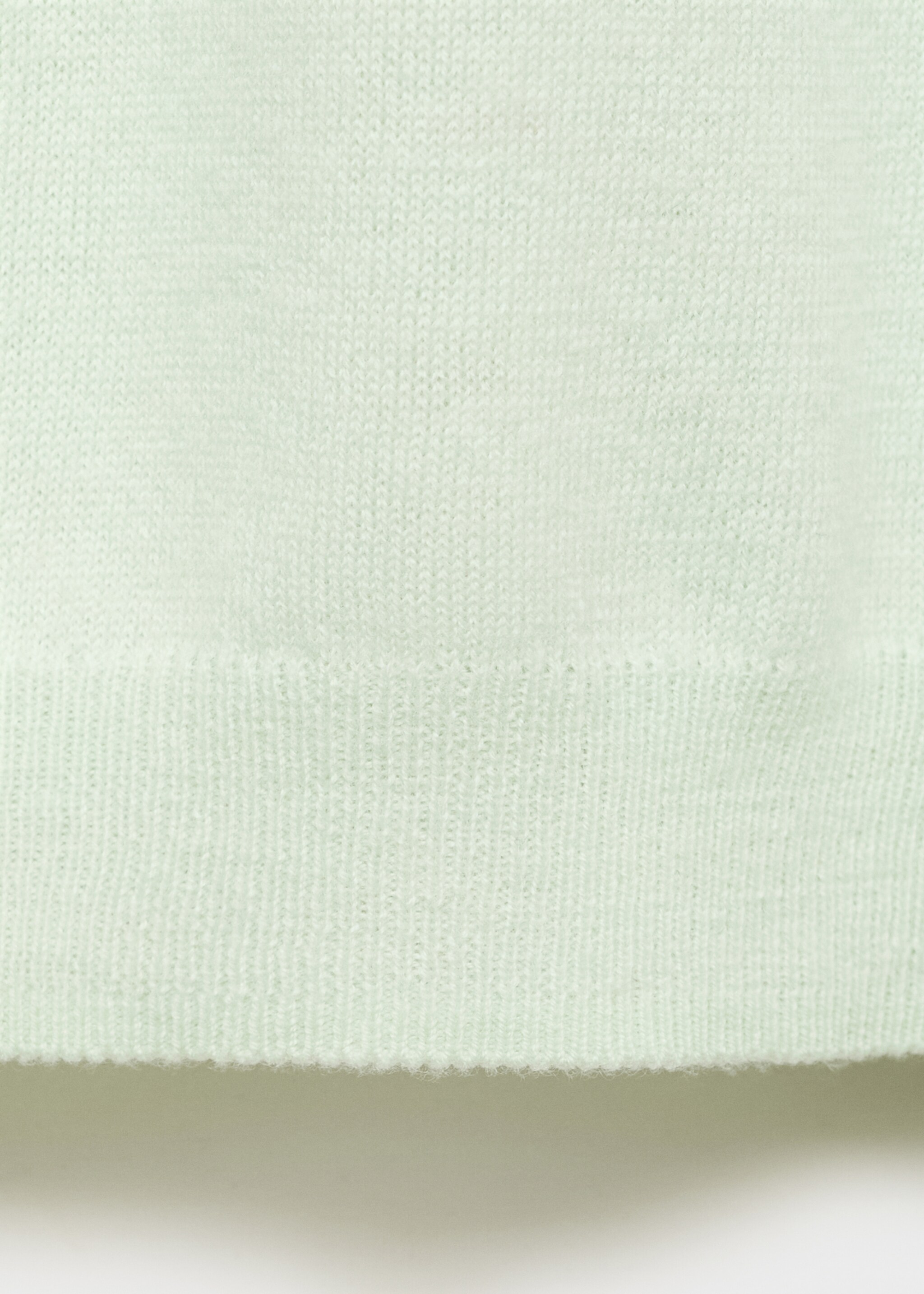 100% wool polo-neck sweater - Details of the article 8, Aqua Green. Ref: 17016355-00.