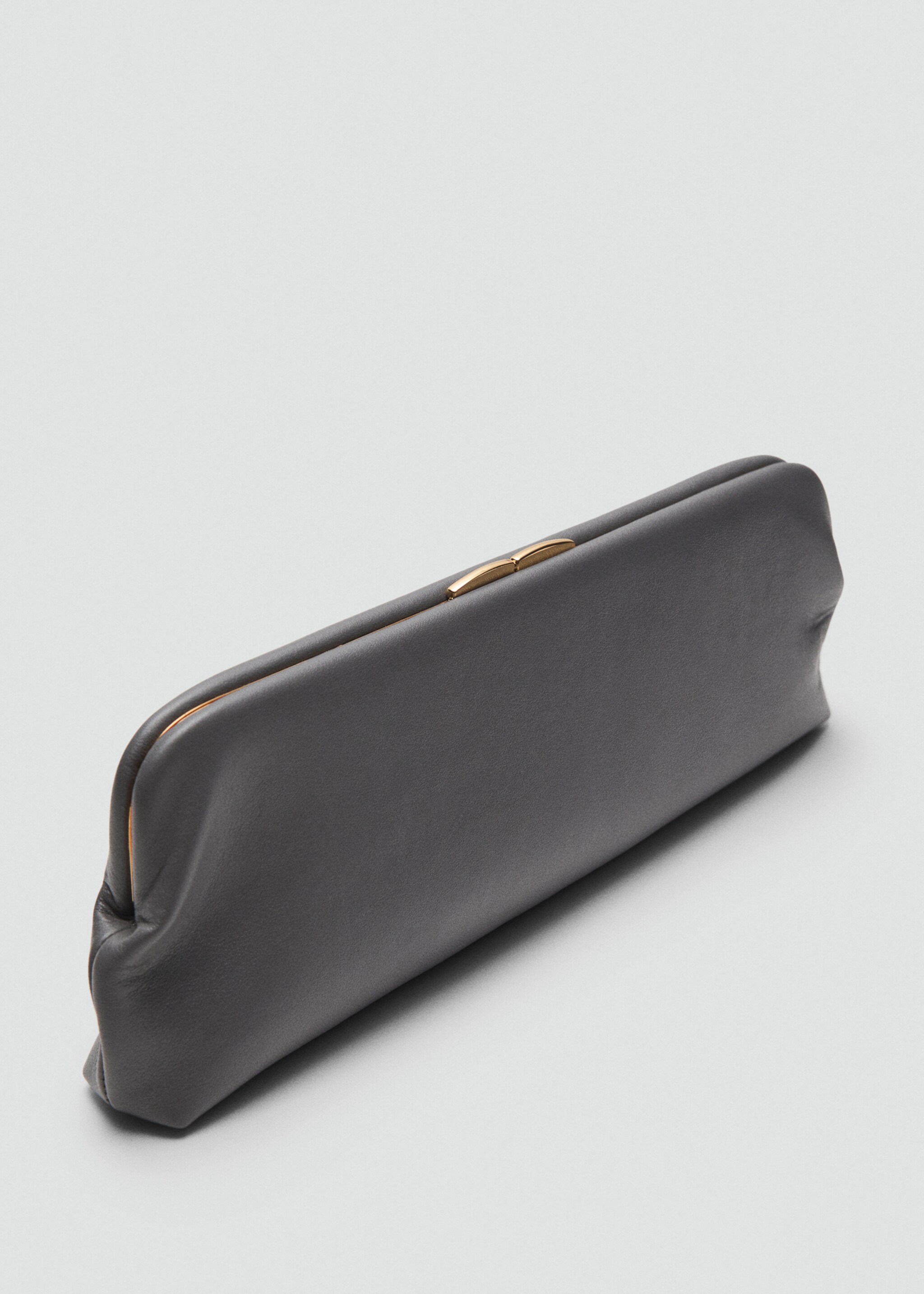 100% leather clutch - Medium plane, Grey. Ref: 17016359-00.