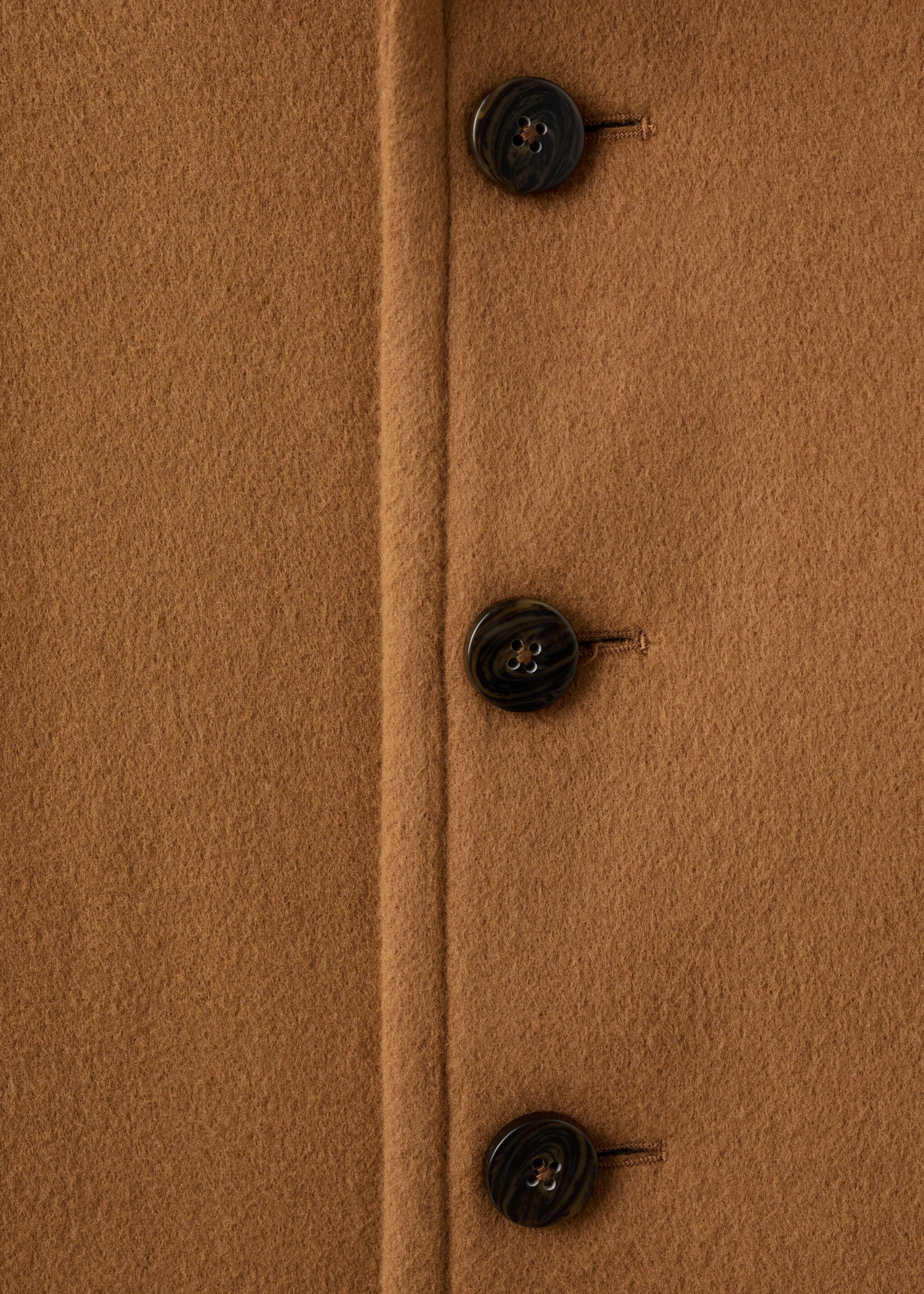Virgin wool coat with lapels - Details of the article 0, Medium Brown. Ref: 17016360-00.