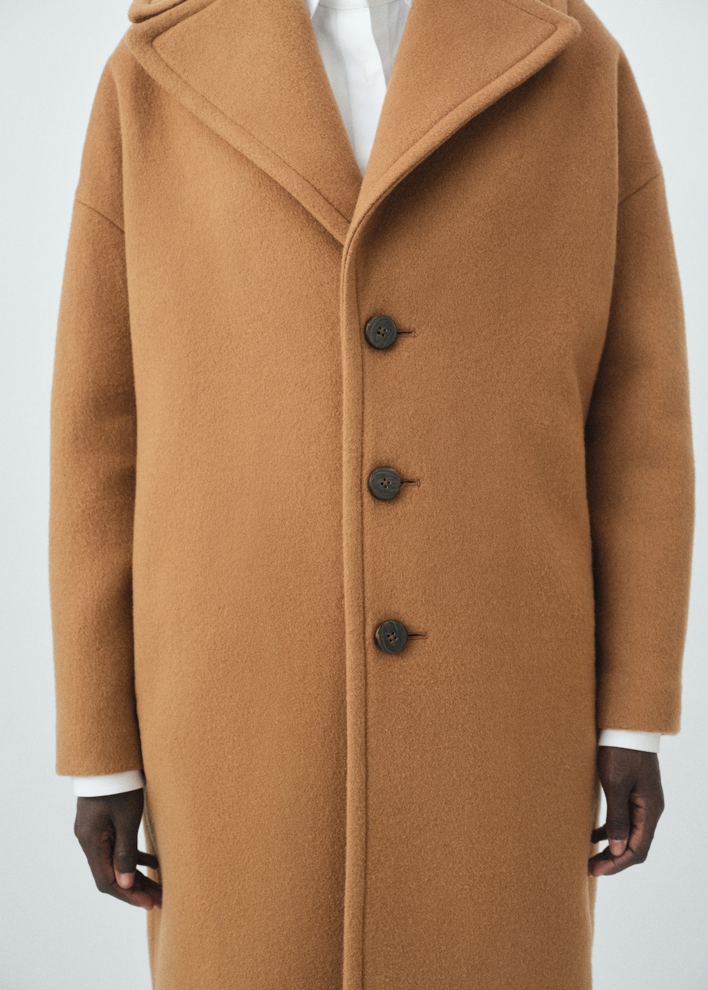 Lapel Manteco wool coat