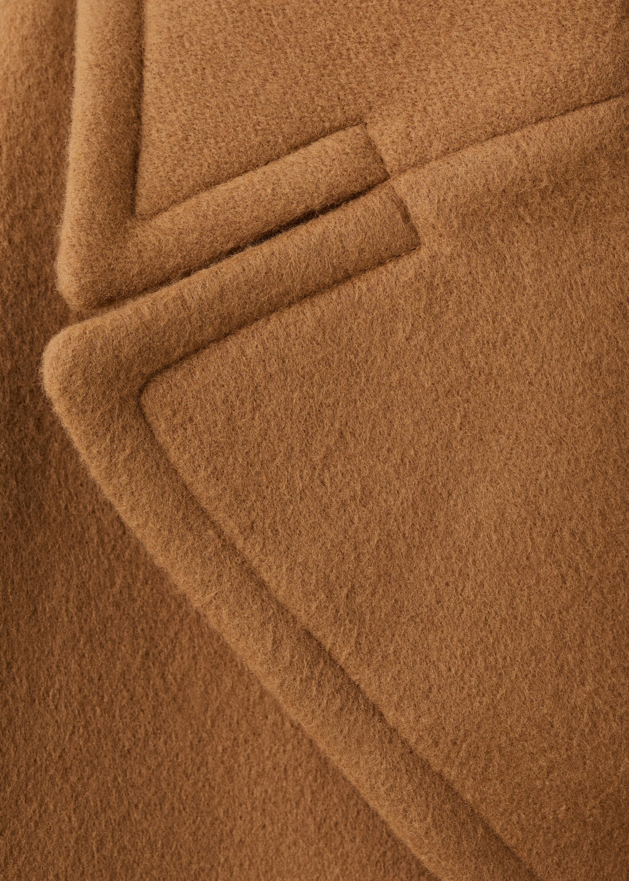 Virgin wool coat with lapels - Details of the article 8, Medium Brown. Ref: 17016360-00.