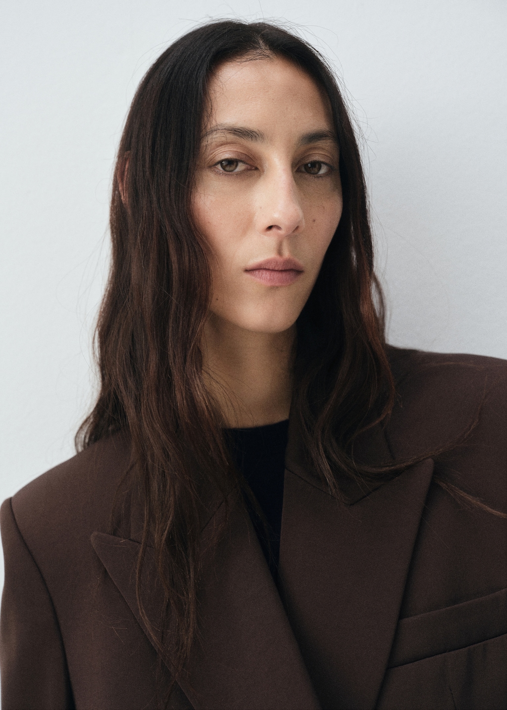 Double-breasted suit blazer