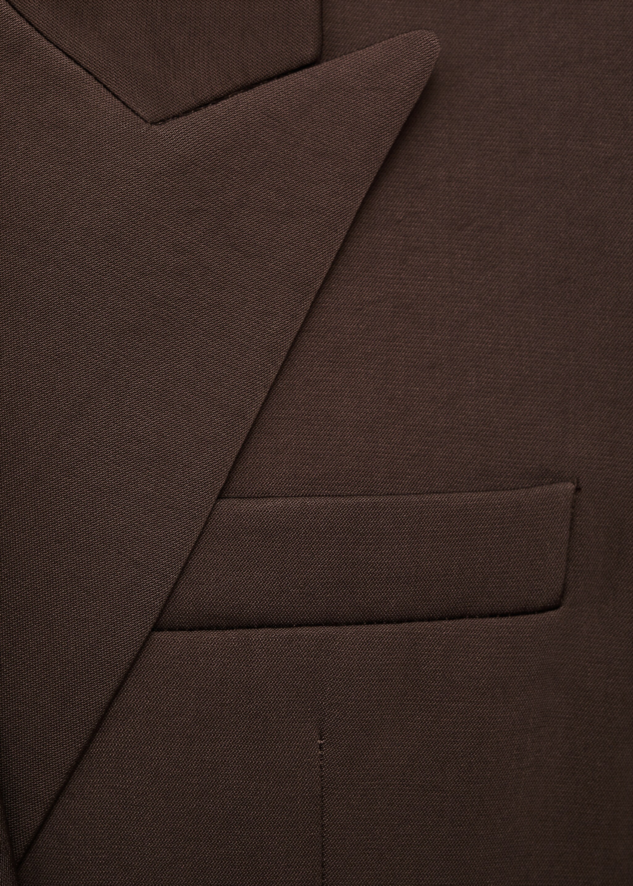 Double-breasted suit jacket - Details of the article 8, Chocolate. Ref: 17016364-00.
