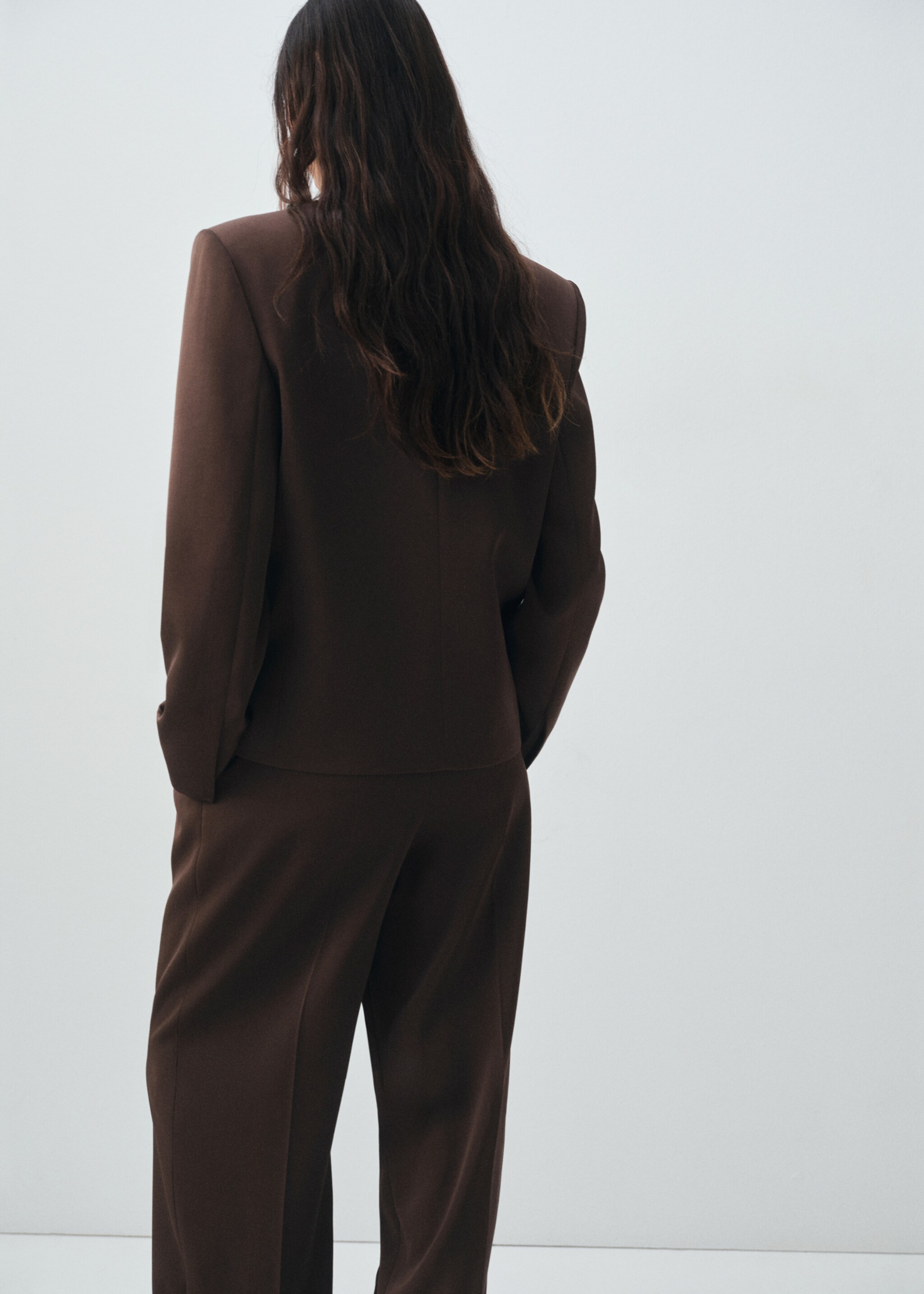 Double-breasted suit jacket - Reverse of the article, Chocolate. Ref: 17016364-00.