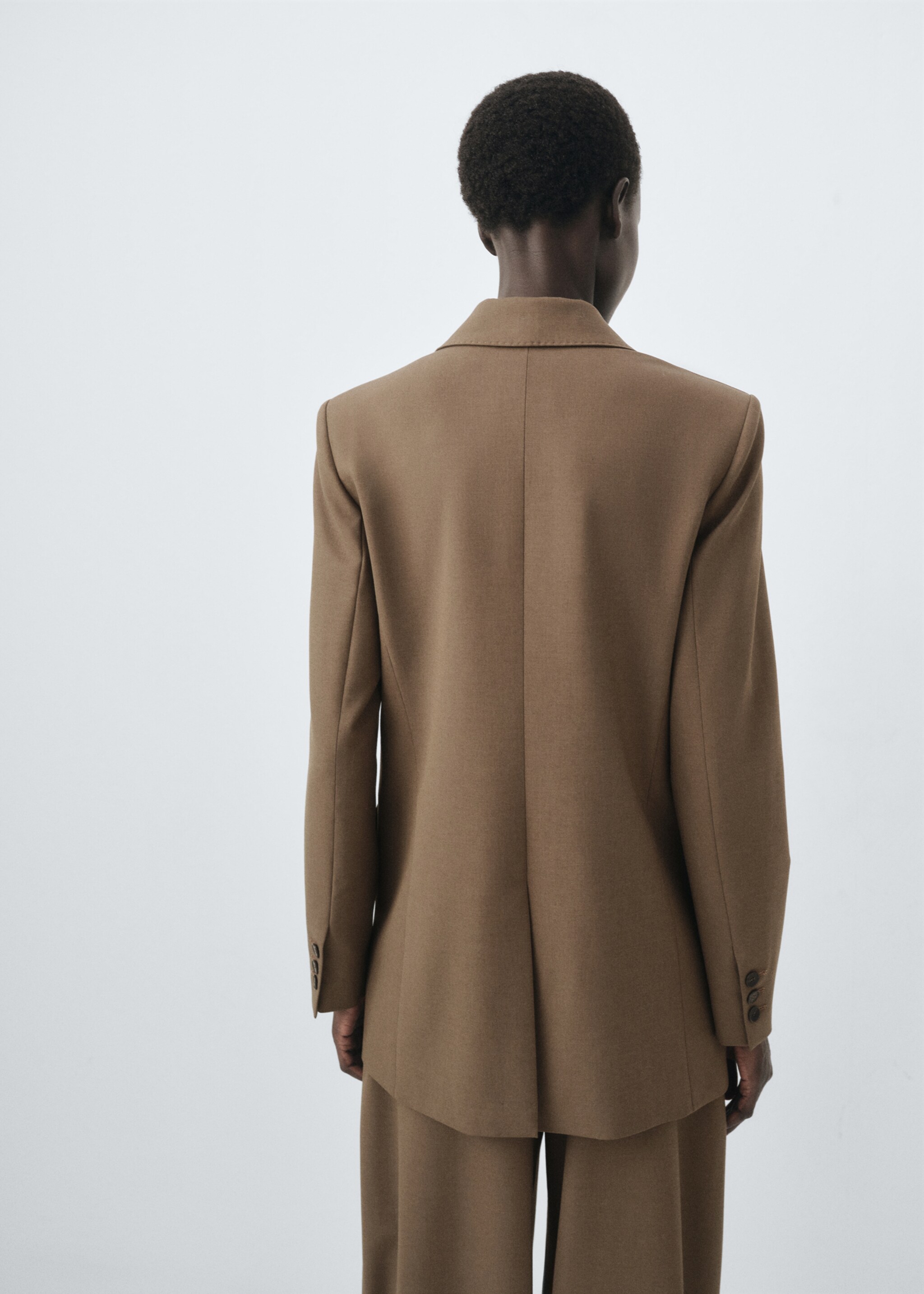 Double-breasted suit jacket - Reverse of the article, Medium Brown. Ref: 17016365-00.