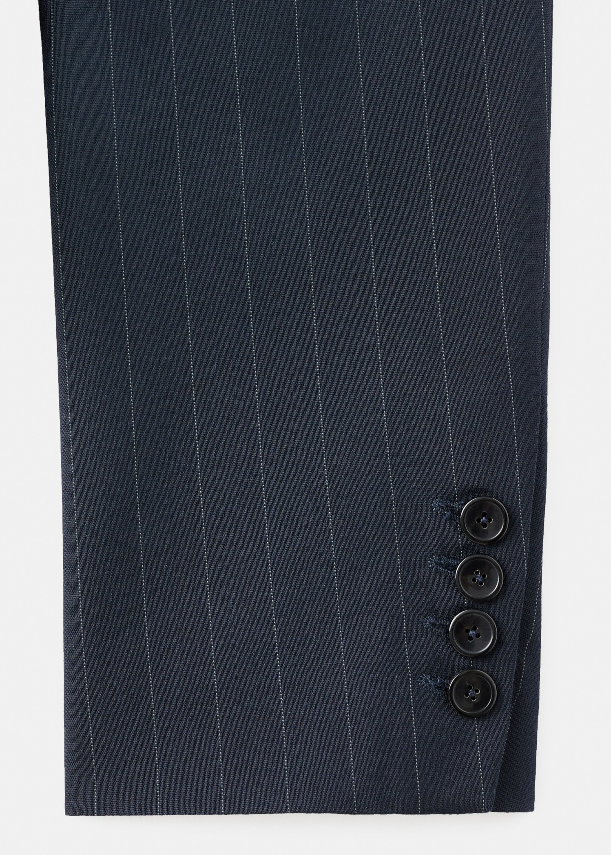 Double-breasted pinstripe jacket - Details of the article 0, Navy. Ref: 17016366-00.