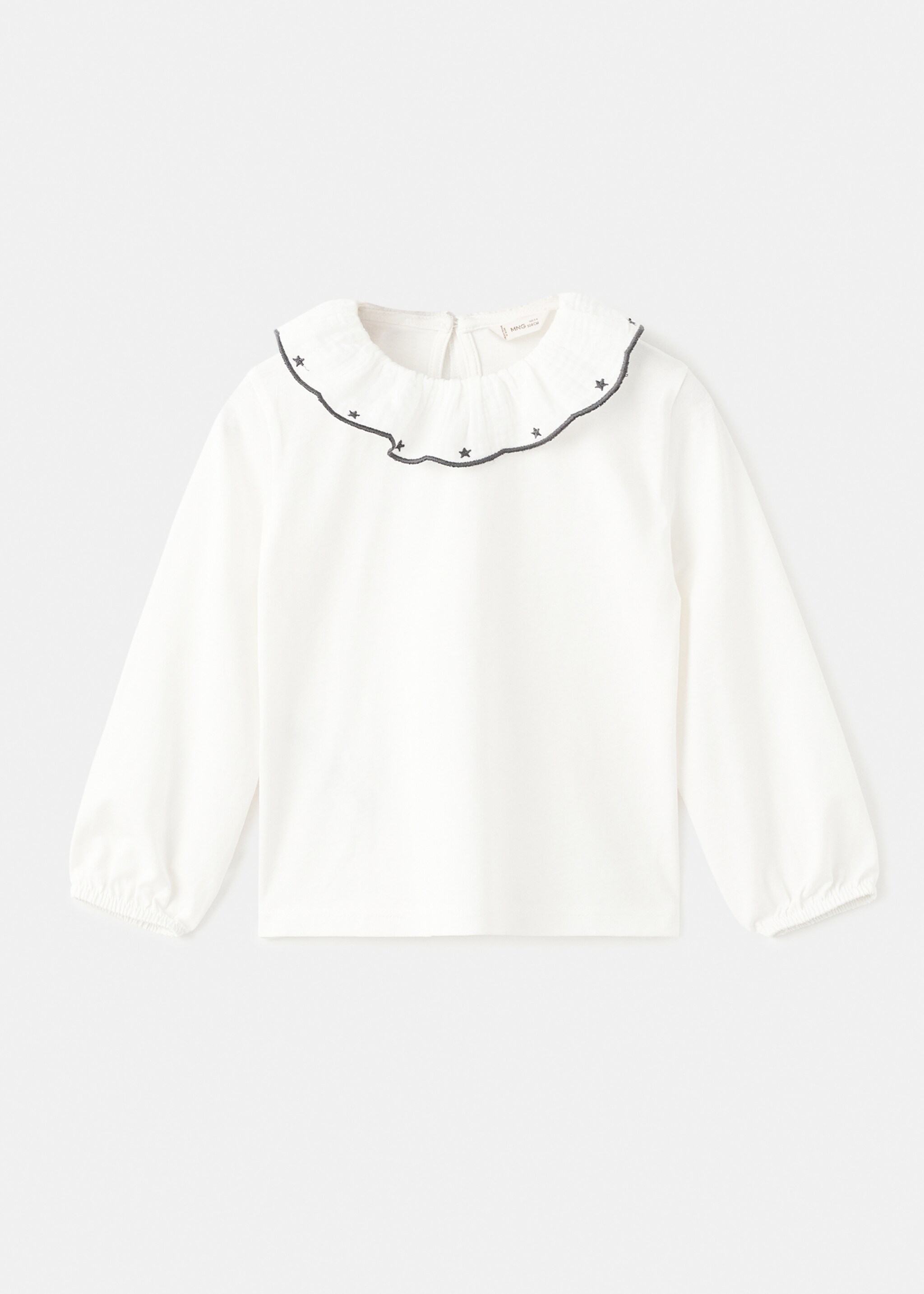 Camiseta algodón bordado estrellas - Artículo sin modelo, Blanco roto. Ref: 17016729-00.