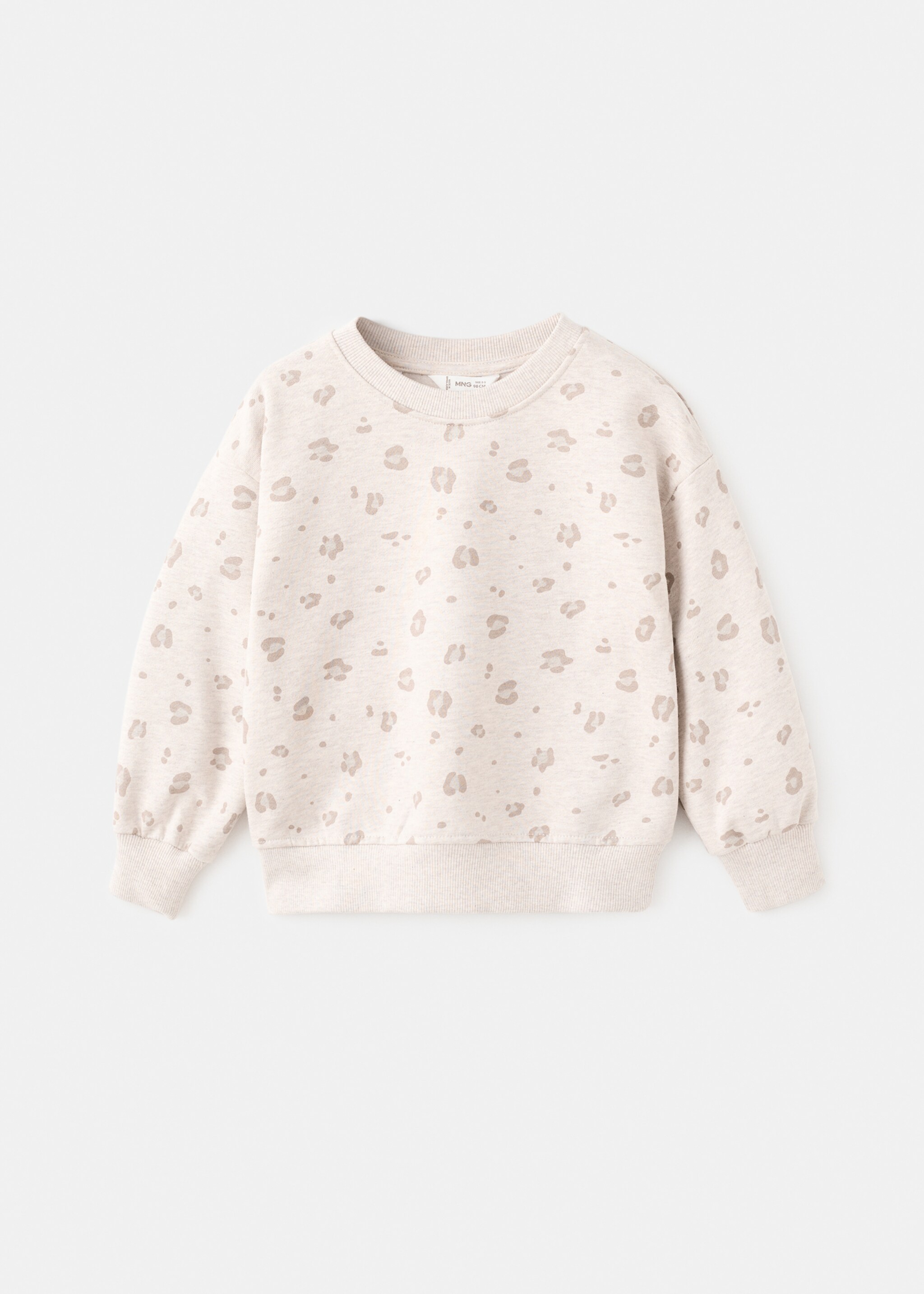 Leopard cotton sweatshirt - Article without model, Sand. Ref: 17016731-00.