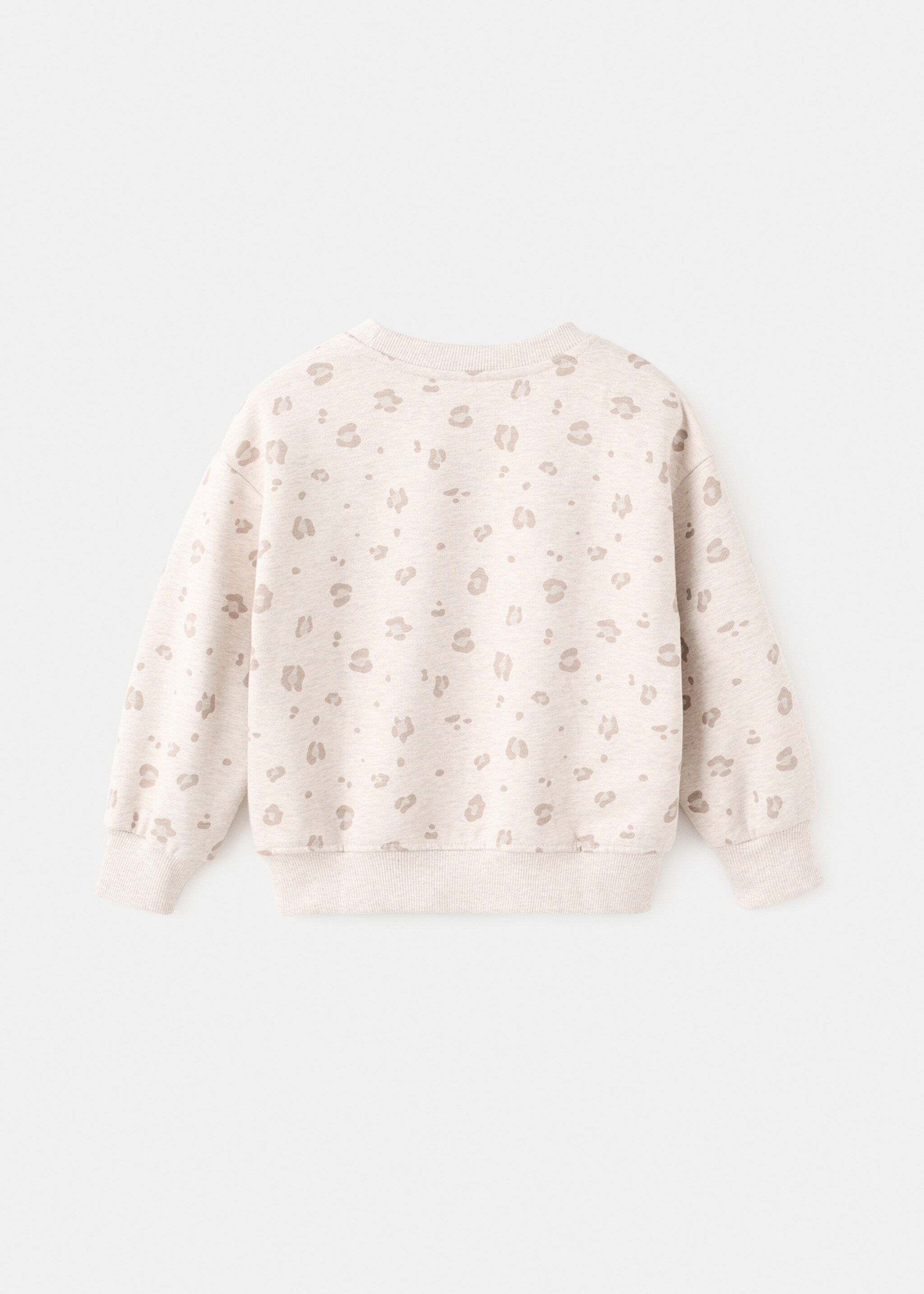 Leopard cotton sweatshirt - Reverse of the article, Sand. Ref: 17016731-00.