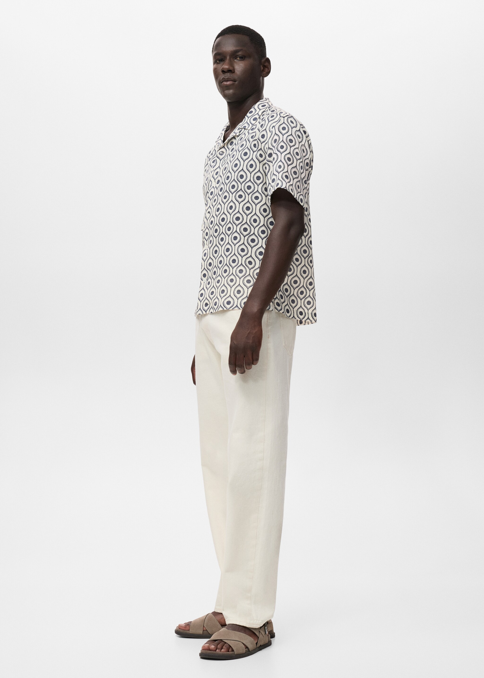 Camisa estampada relaxed fit - Detalle del artículo 2, Azul marino. Ref: 17016741-00.
