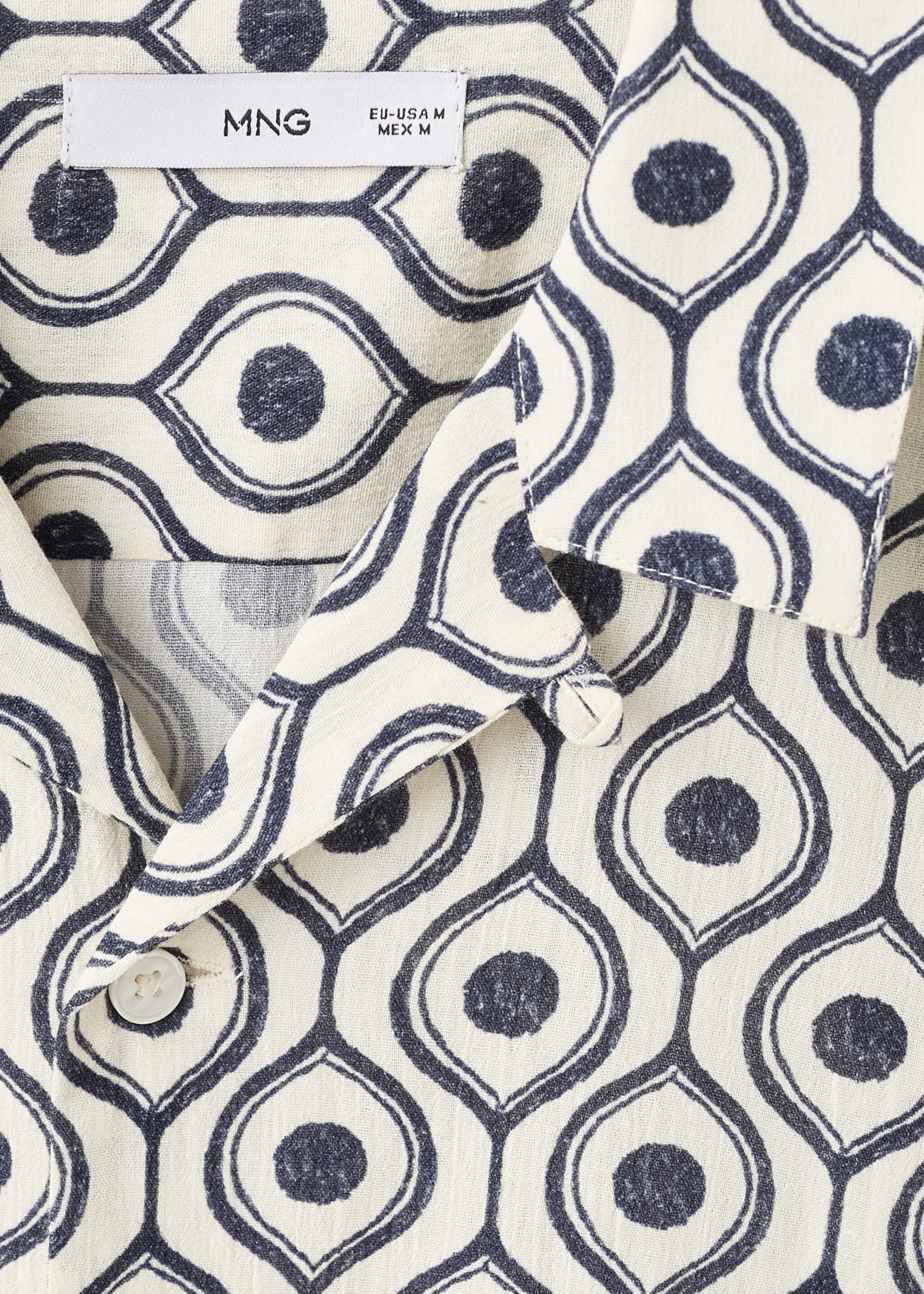 Camisa estampada relaxed fit - Detalle del artículo 8, Azul marino. Ref: 17016741-00.