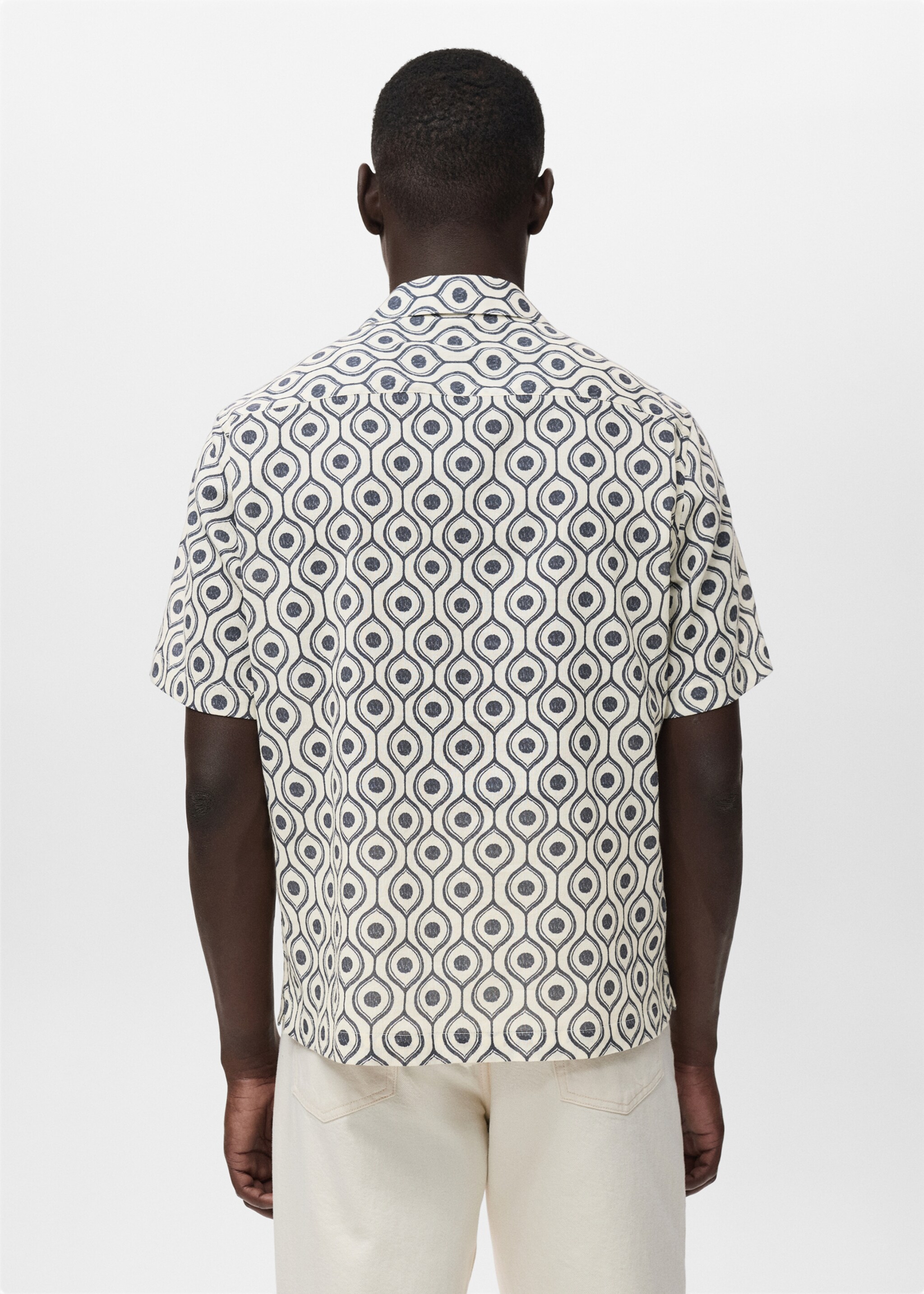 Camisa estampada relaxed fit - Reverso del artículo, Azul marino. Ref: 17016741-00.