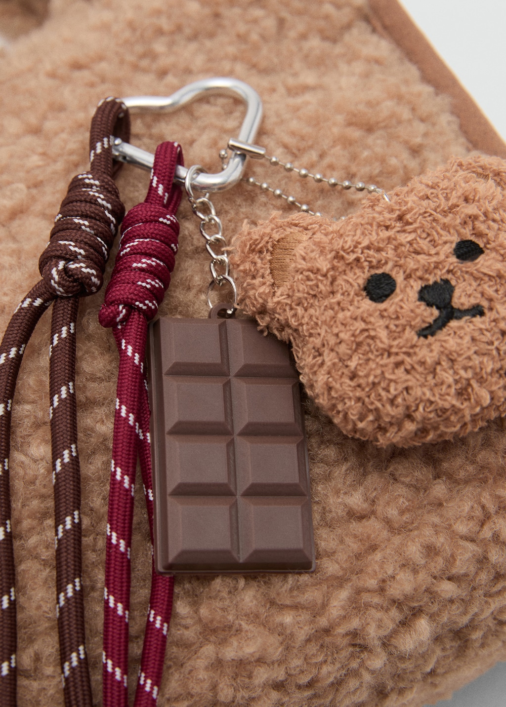 Shearling-effect bucket bag