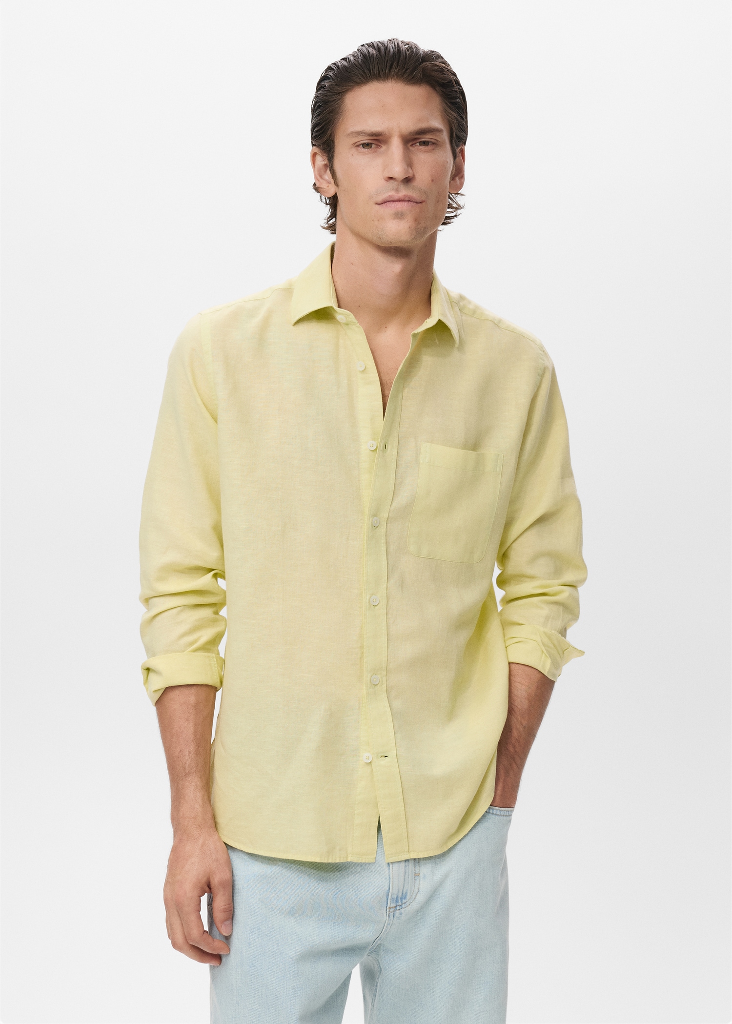Chemise lin poche Homme MANGO France (Guadeloupe)