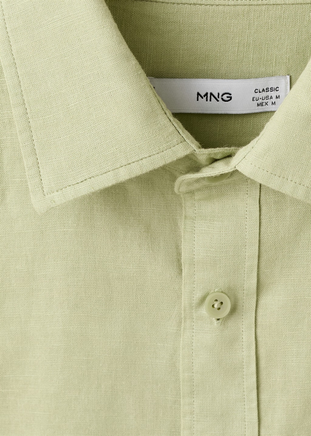 Short sleeve linen-blend shirt