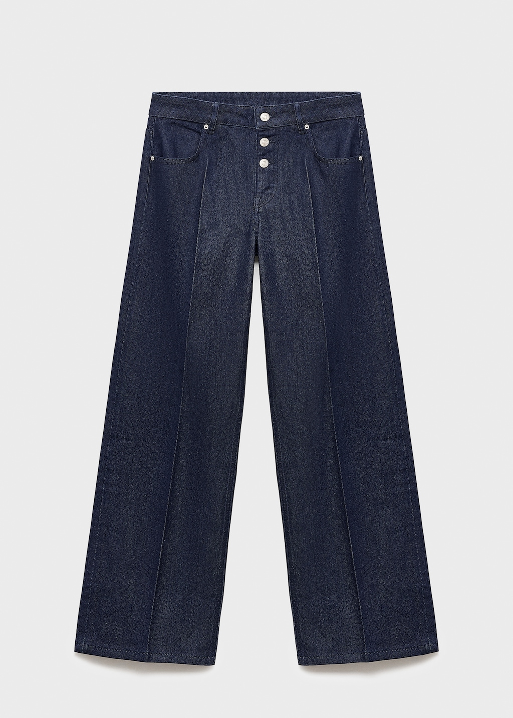 Low-rise straight-leg jeans with buttons