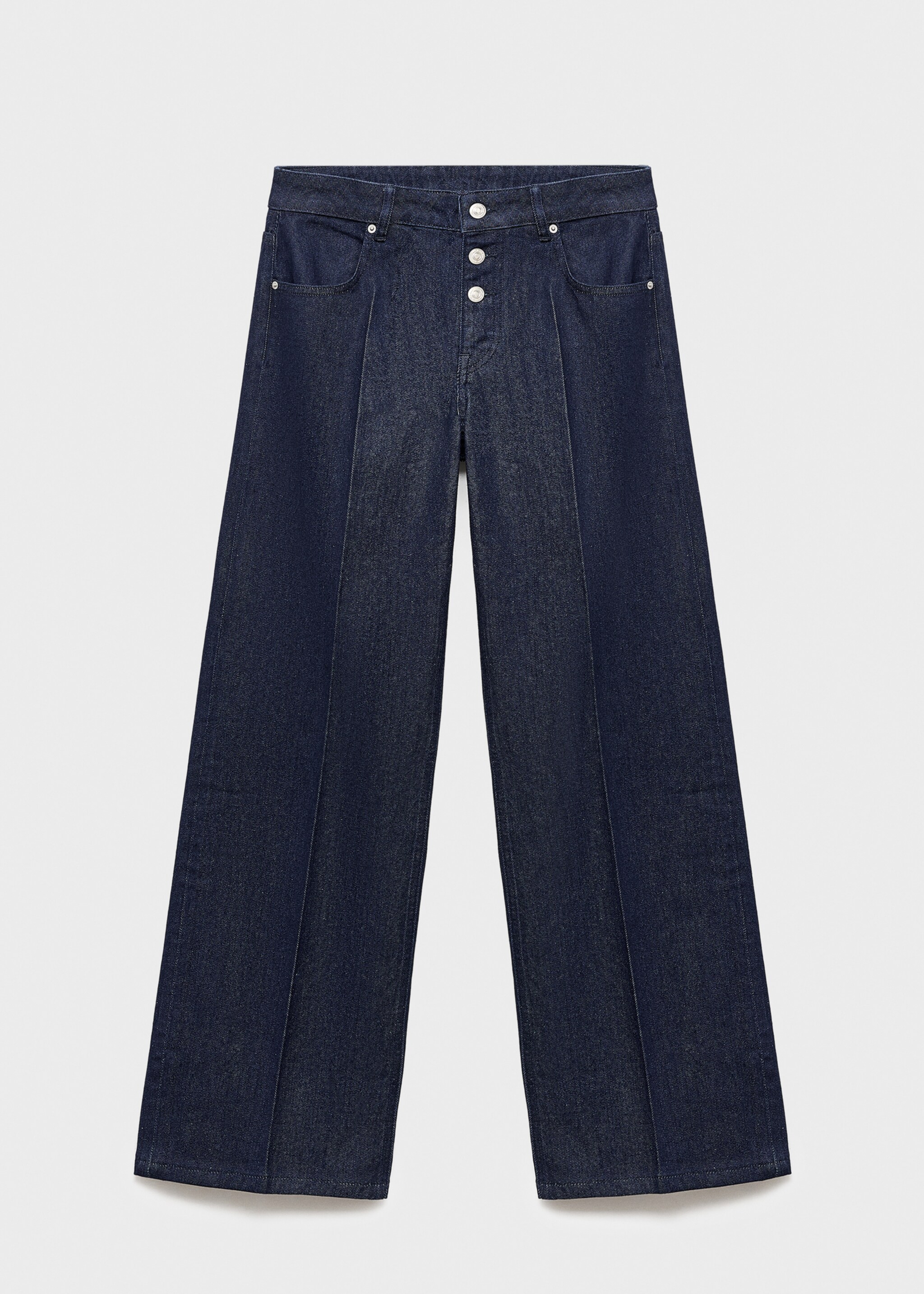 Low-rise straight-leg jeans with buttons - Article without model, Open Blue. Ref: 17016745-00.