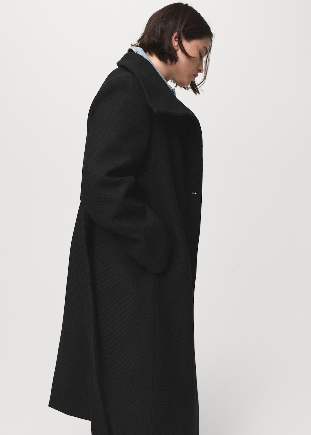 Mango Manteco wool coat with belt thumbnail