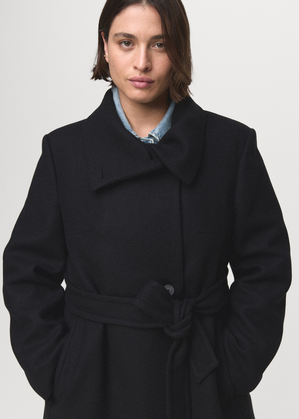 Mango Manteco wool coat with belt thumbnail