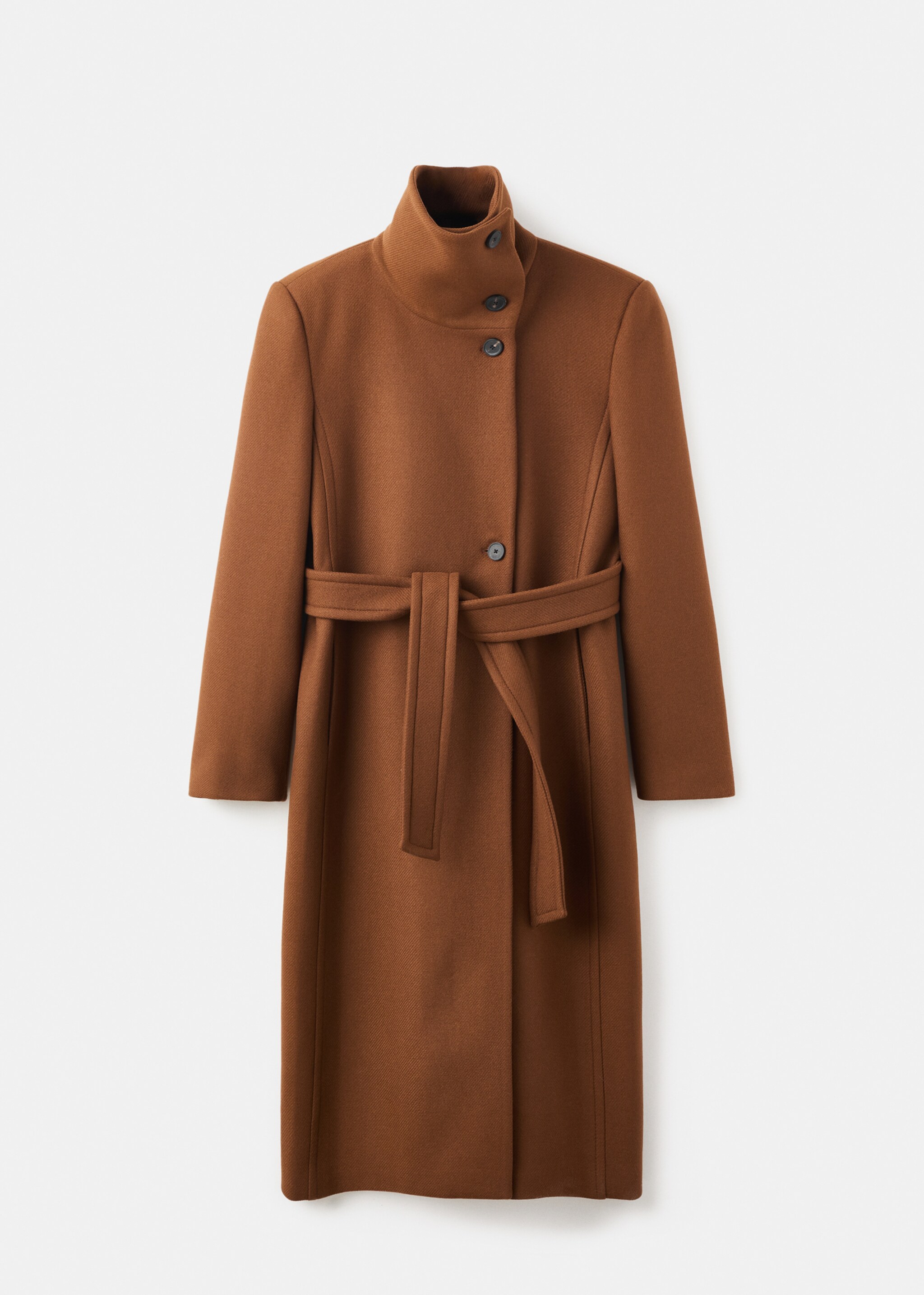 Manteau laine Manteco ceinture - Article sans modèle, Marron moyen. Ref: 17016747-00.