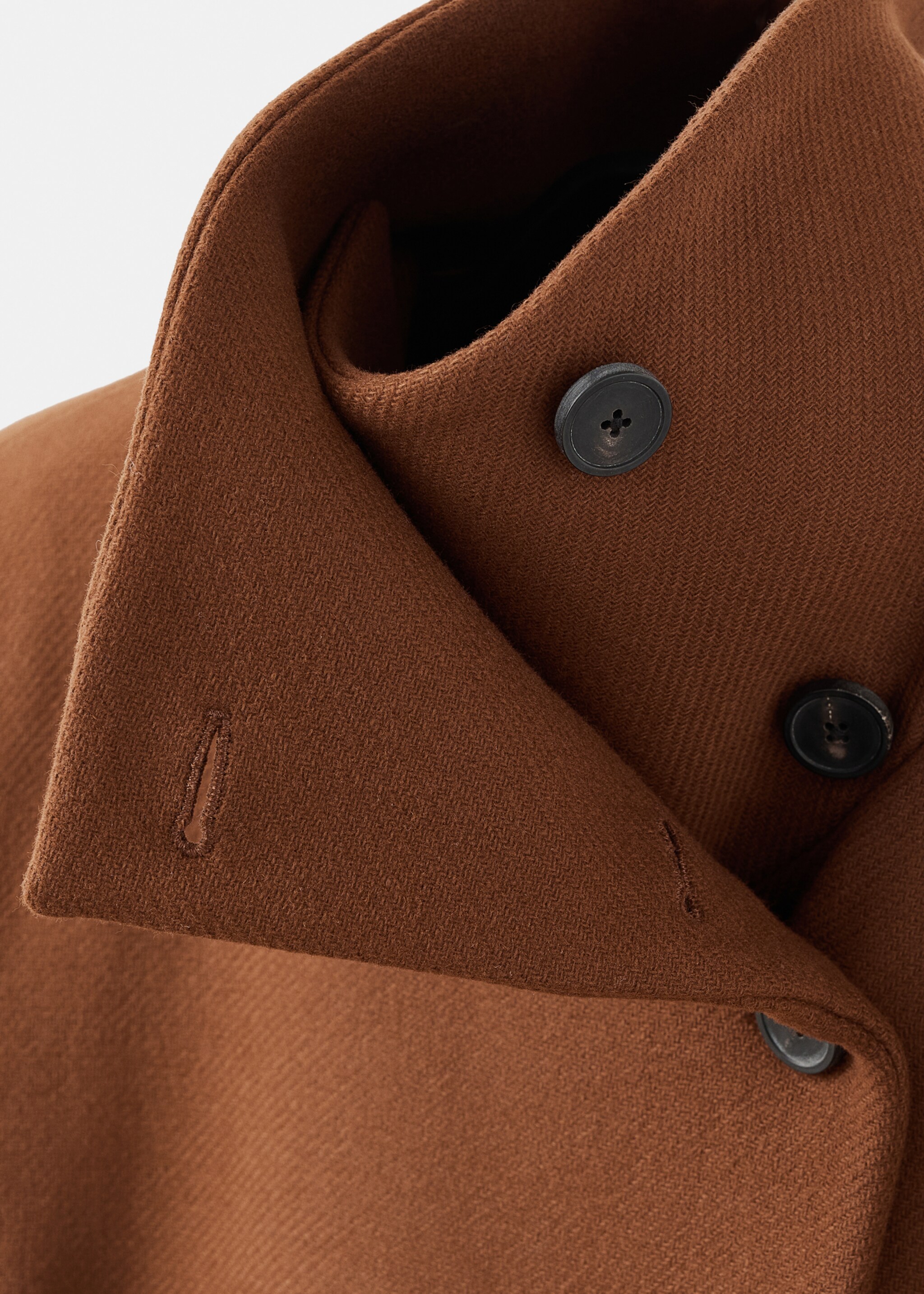 Manteau laine Manteco ceinture - Détail de l'article 8, Marron moyen. Ref: 17016747-00.