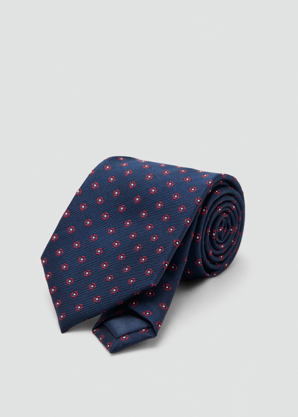 Flower patterned silk tie