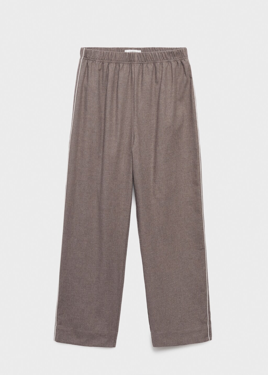 Cotton flannel pants with contrasting piping - image 4
