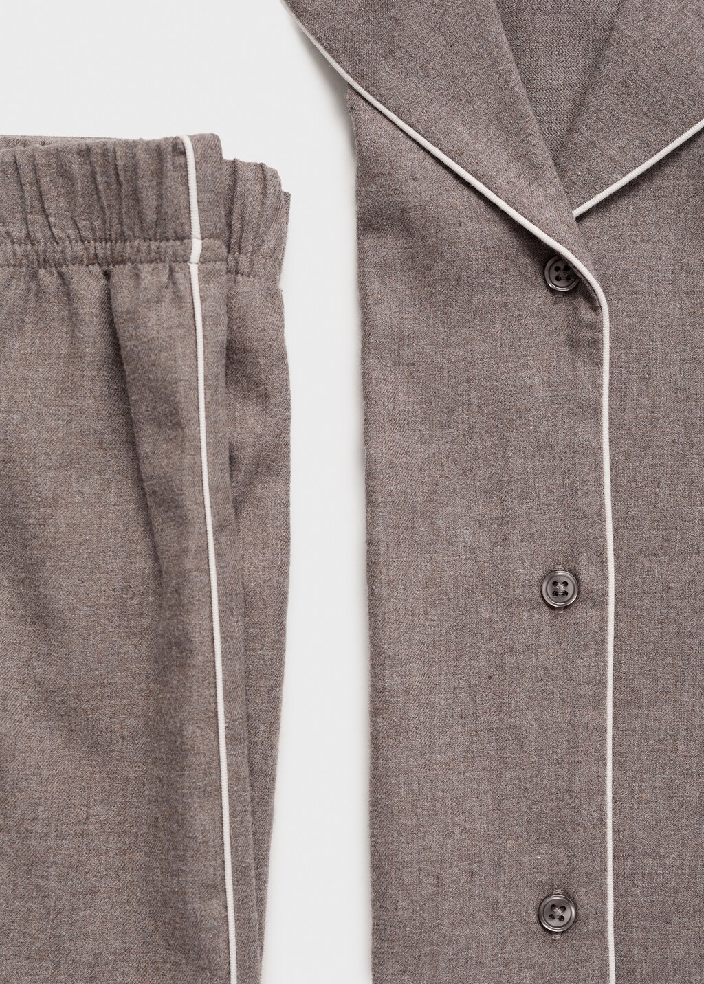Cotton flannel pants with contrasting piping - image 5