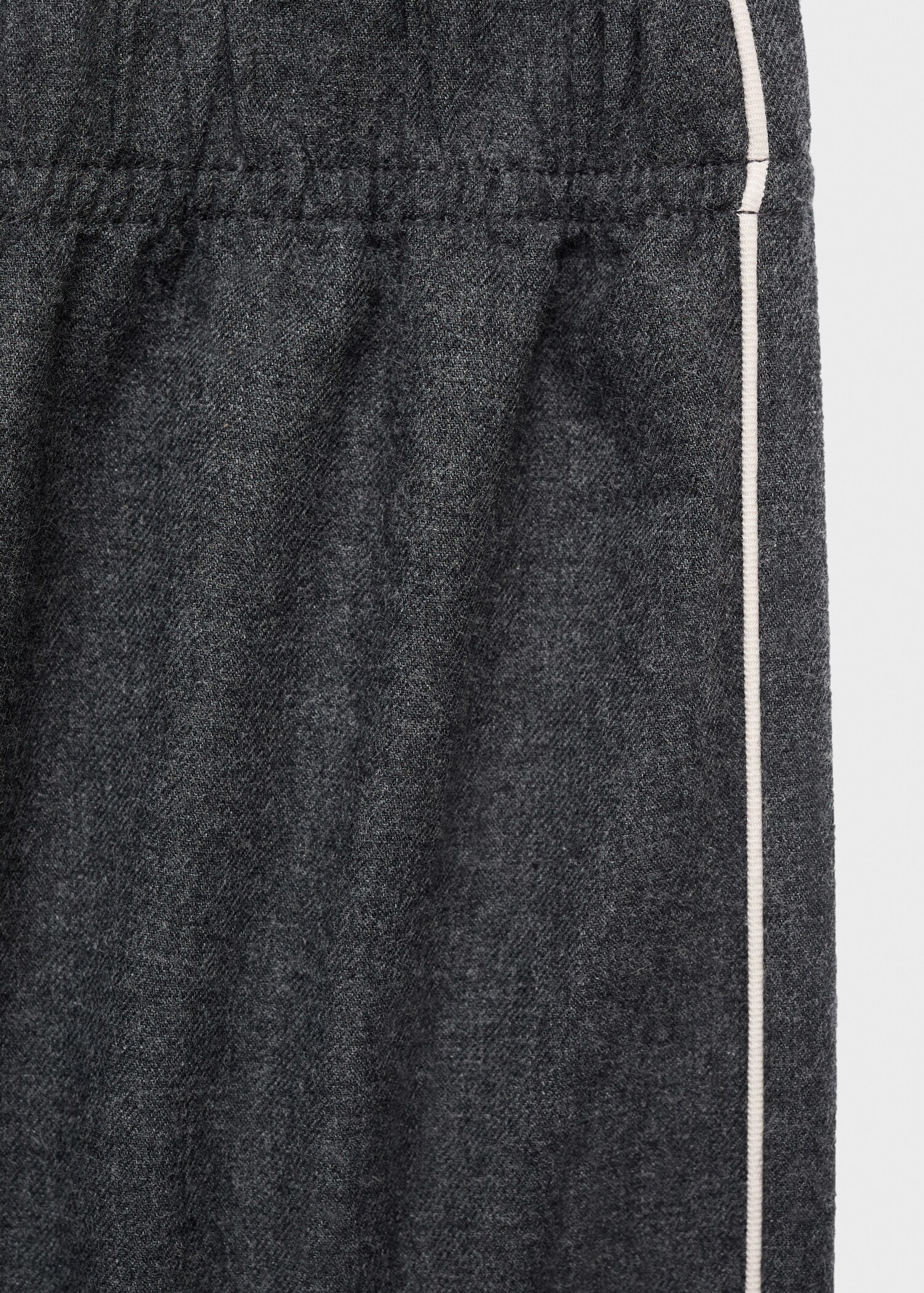 Contrast colour cotton flannel trousers - Details of the article 0