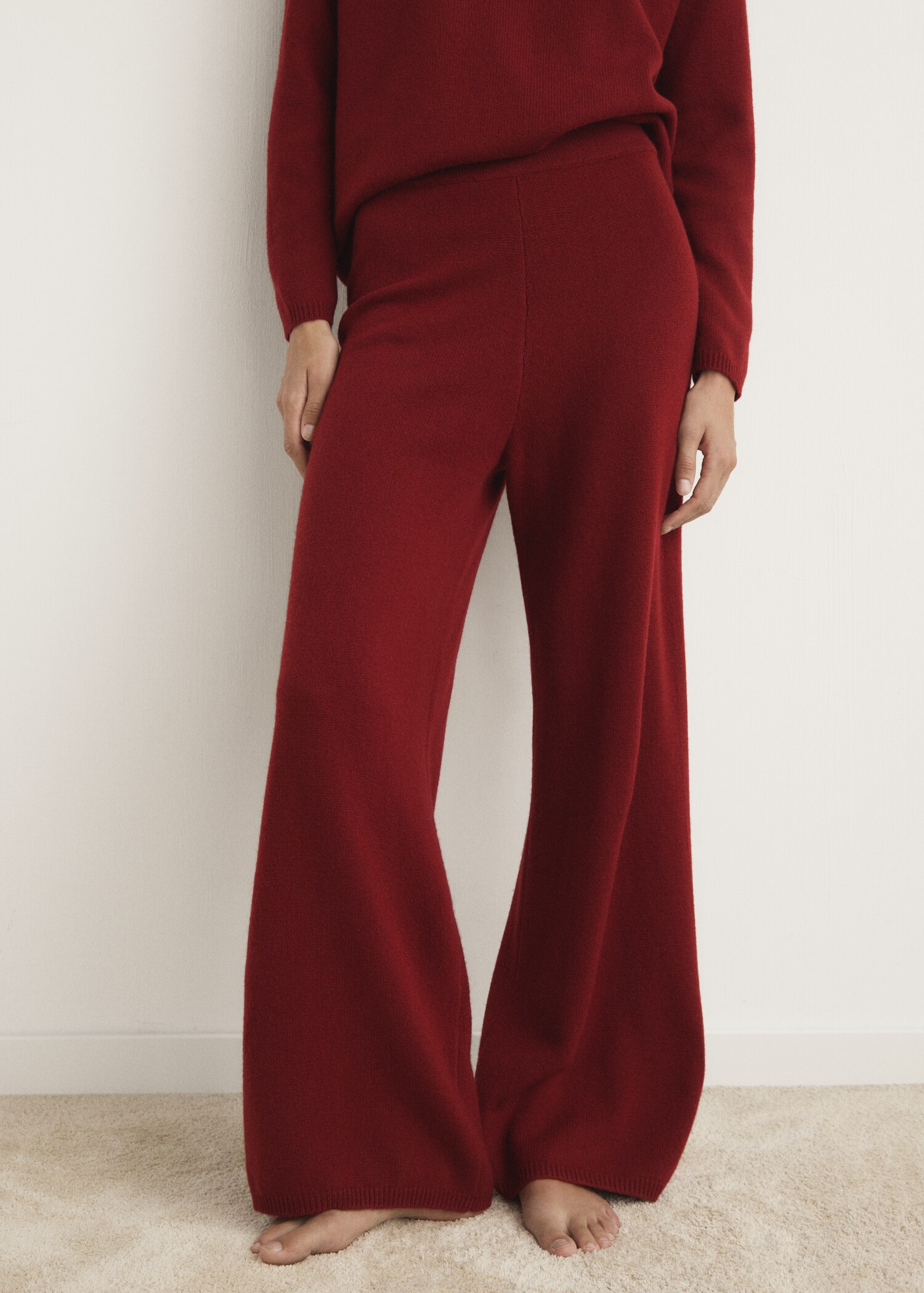 Thick cashmere trousers - Medium plane