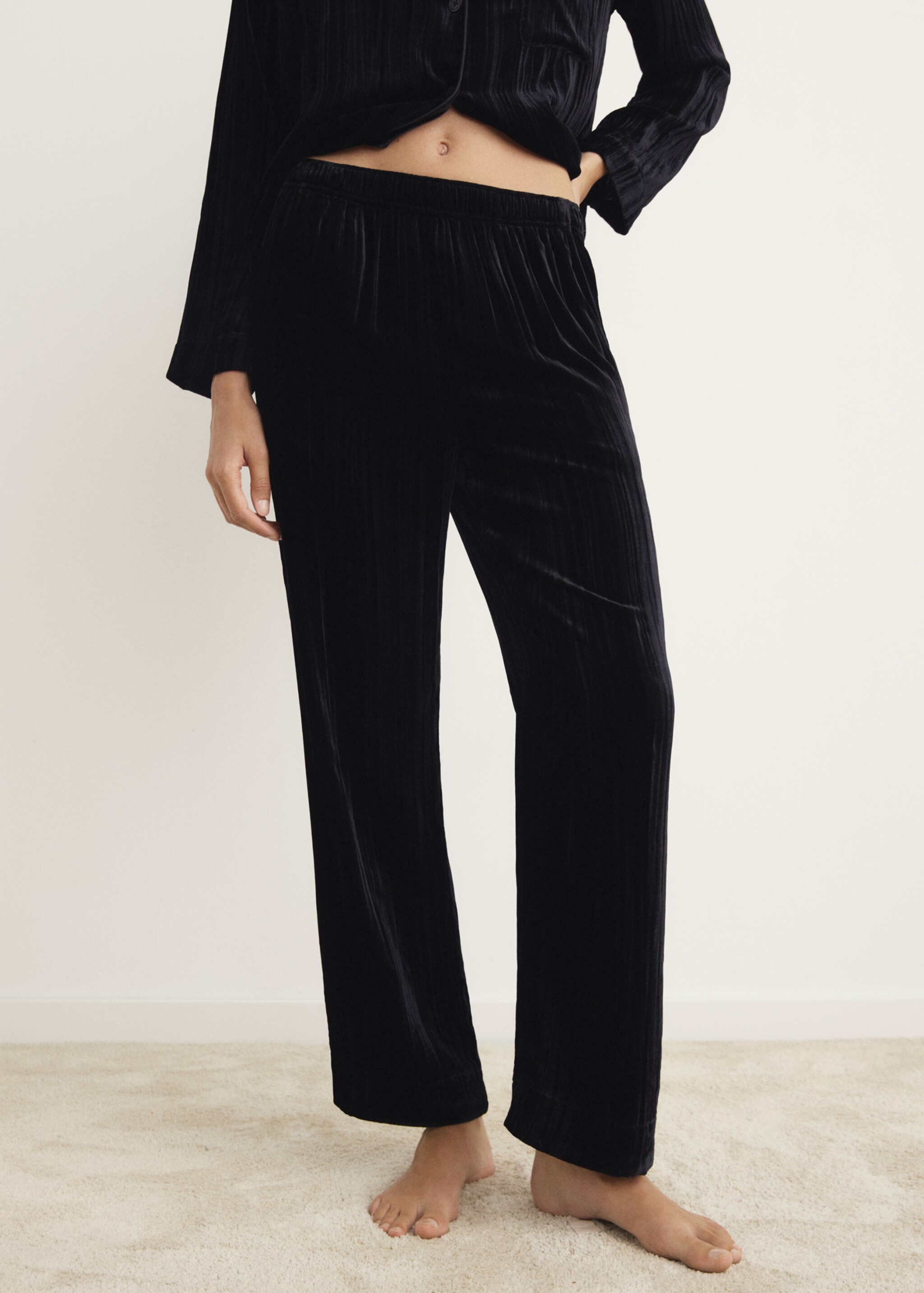 Silk velvet trousers - Medium plane, Grey. Ref: 17017132-00.