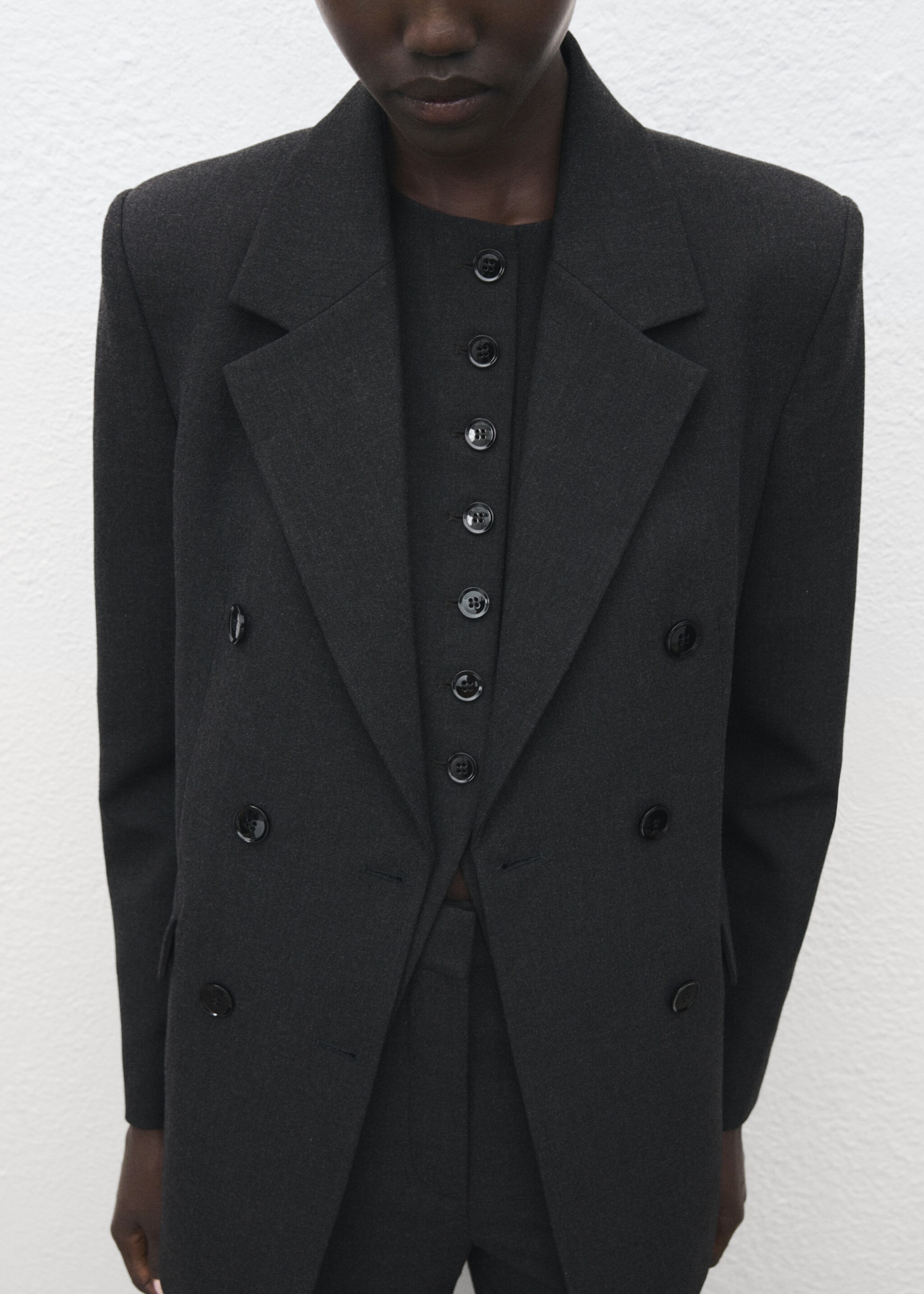 Double-breasted suit jacket - Medium plane, Grey. Ref: 17017141-00.