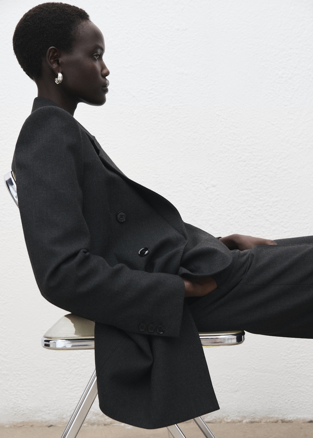 Double-breasted suit blazer