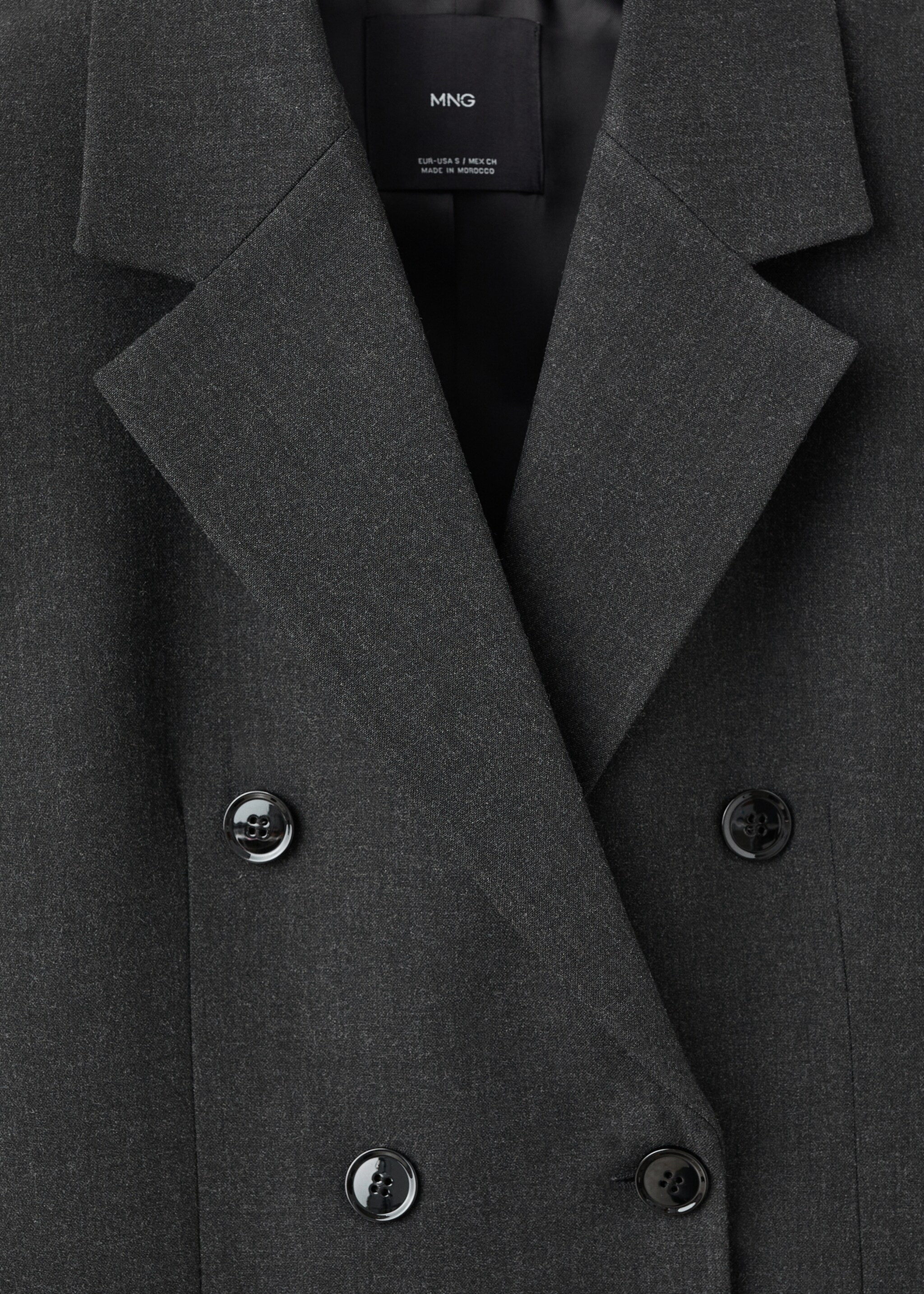 Double-breasted suit jacket - Details of the article 8, Grey. Ref: 17017141-00.