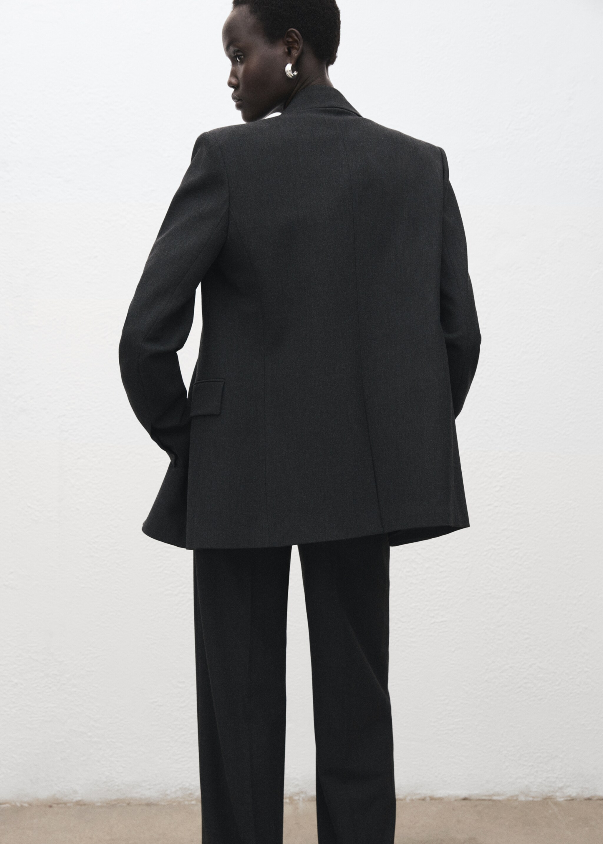 Double-breasted suit jacket - Reverse of the article, Grey. Ref: 17017141-00.