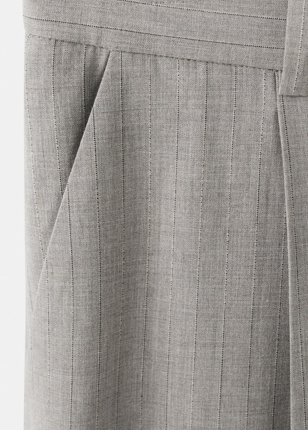 Straight wool-blend suit pants