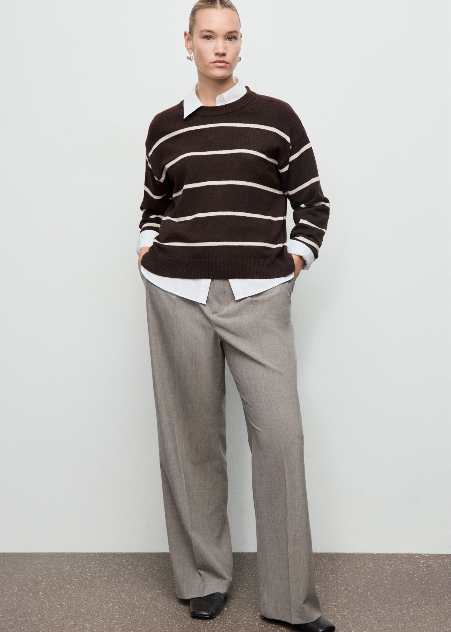 Straight wool-blend suit trousers - Details of the article 3