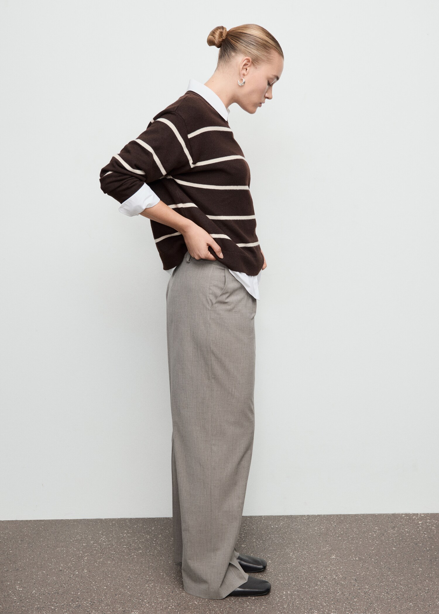 Straight wool-blend suit trousers - Details of the article 4