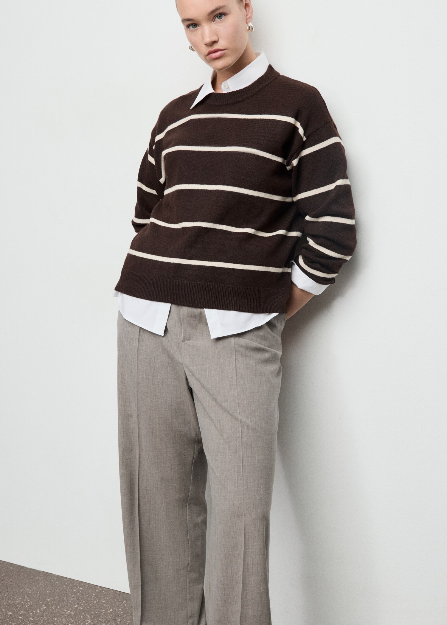 Straight wool-blend suit trousers - Details of the article 5
