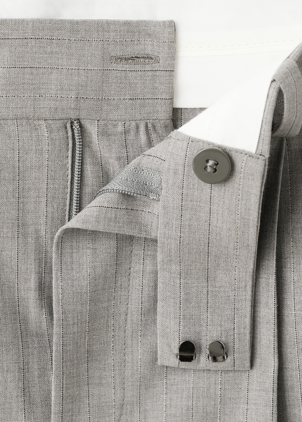 Straight wool-blend suit pants