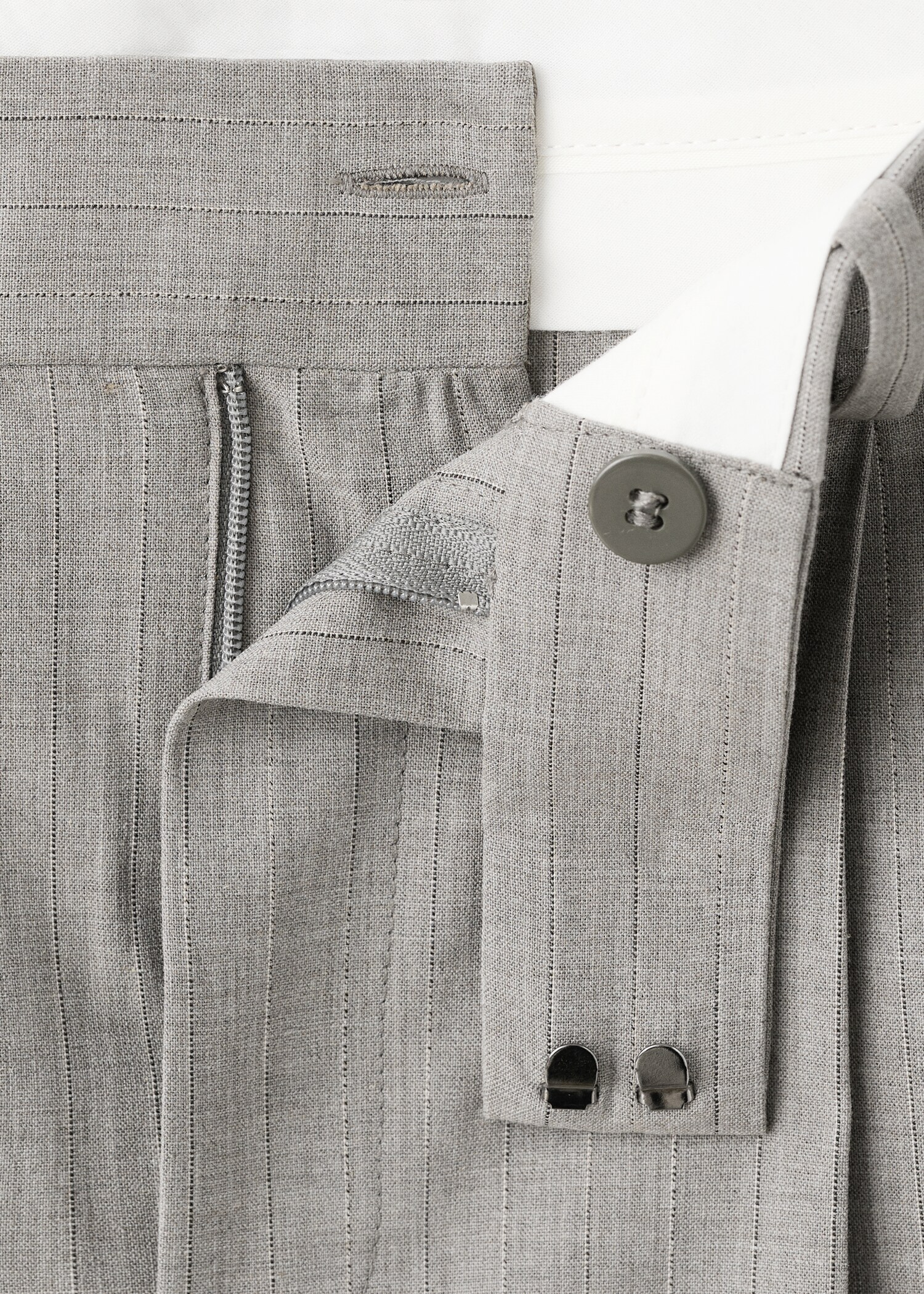 Pantalón traje recto mezcla lana - Detalle del artículo 8