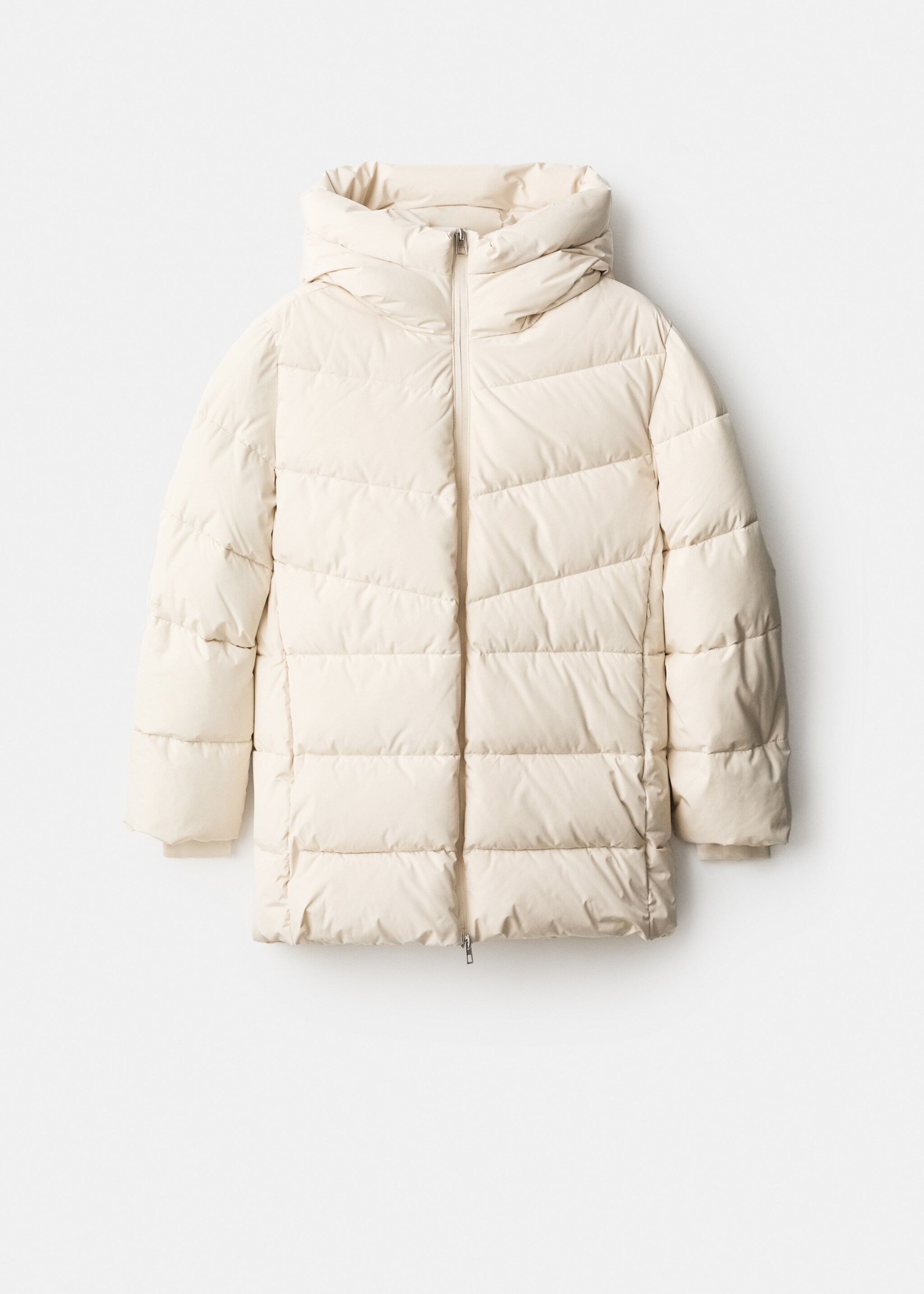 Hood quilted coat - Article without model, Off White. Ref: 17017763-00.